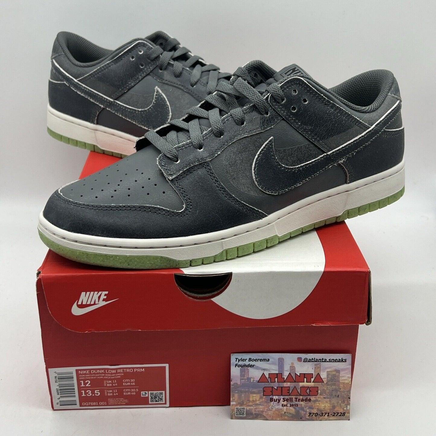 Size 12 - Nike Dunk Low Iron Gray Scream Green 2022 Brand New Og All