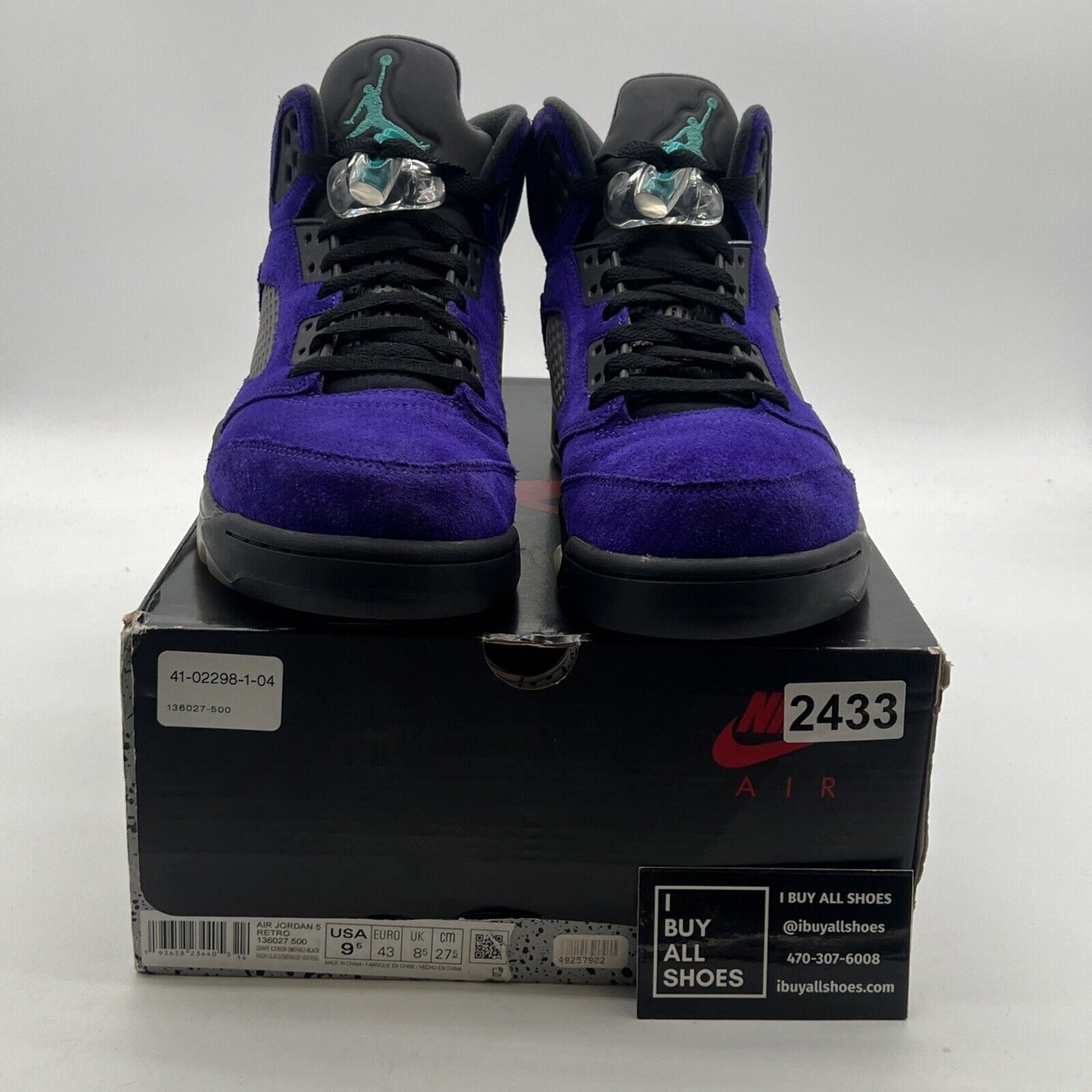 Size 9.5 - Air Jordan 5 Retro Alternate Grape 2020 (136027-500)
