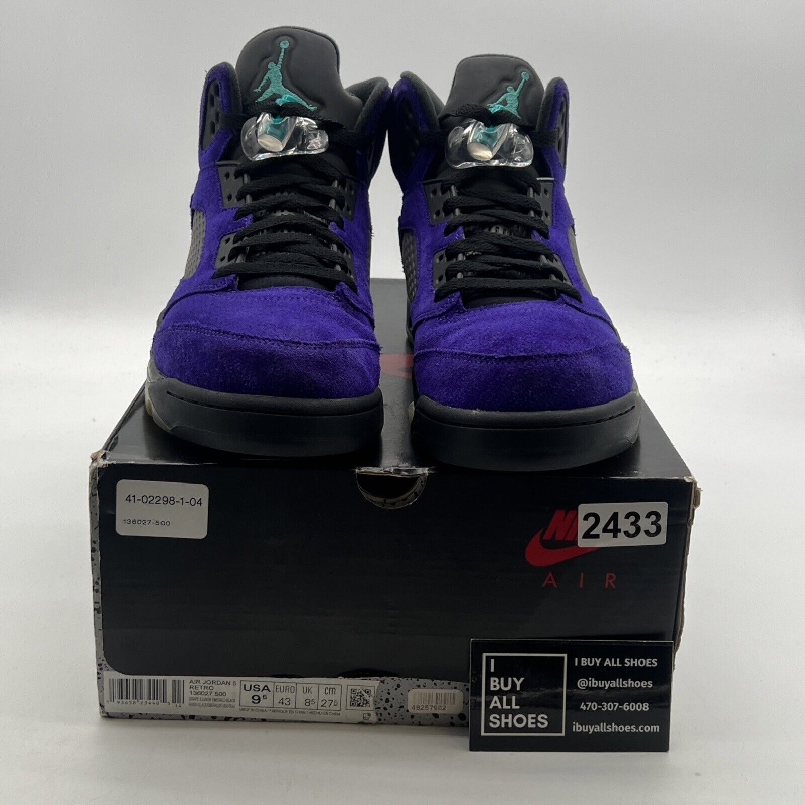 Size 9.5 - Air Jordan 5 Retro Alternate Grape 2020 (136027-500)