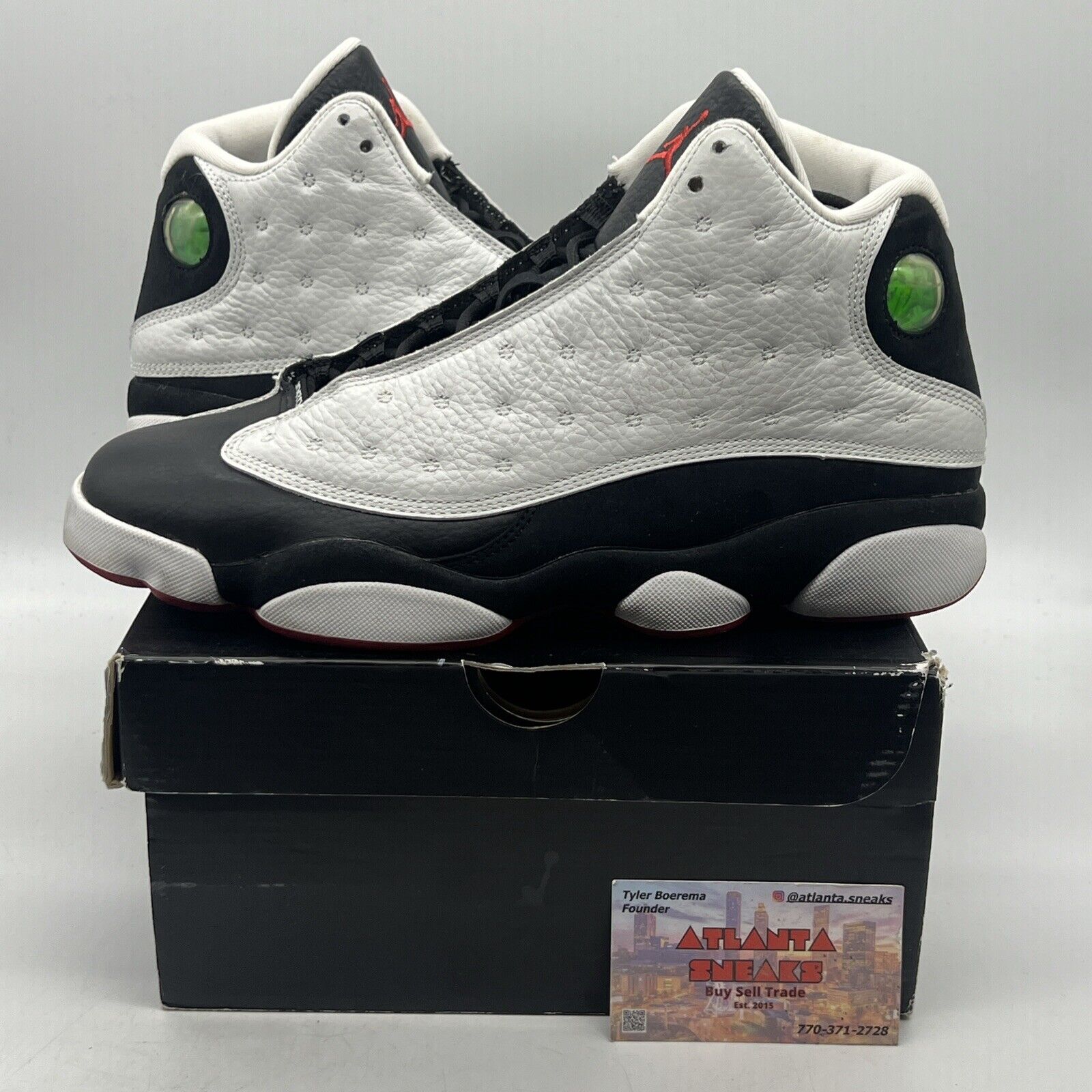 Size 9.5 - Air Jordan 13 Retro 2013 He Got Game Black White Red Leather