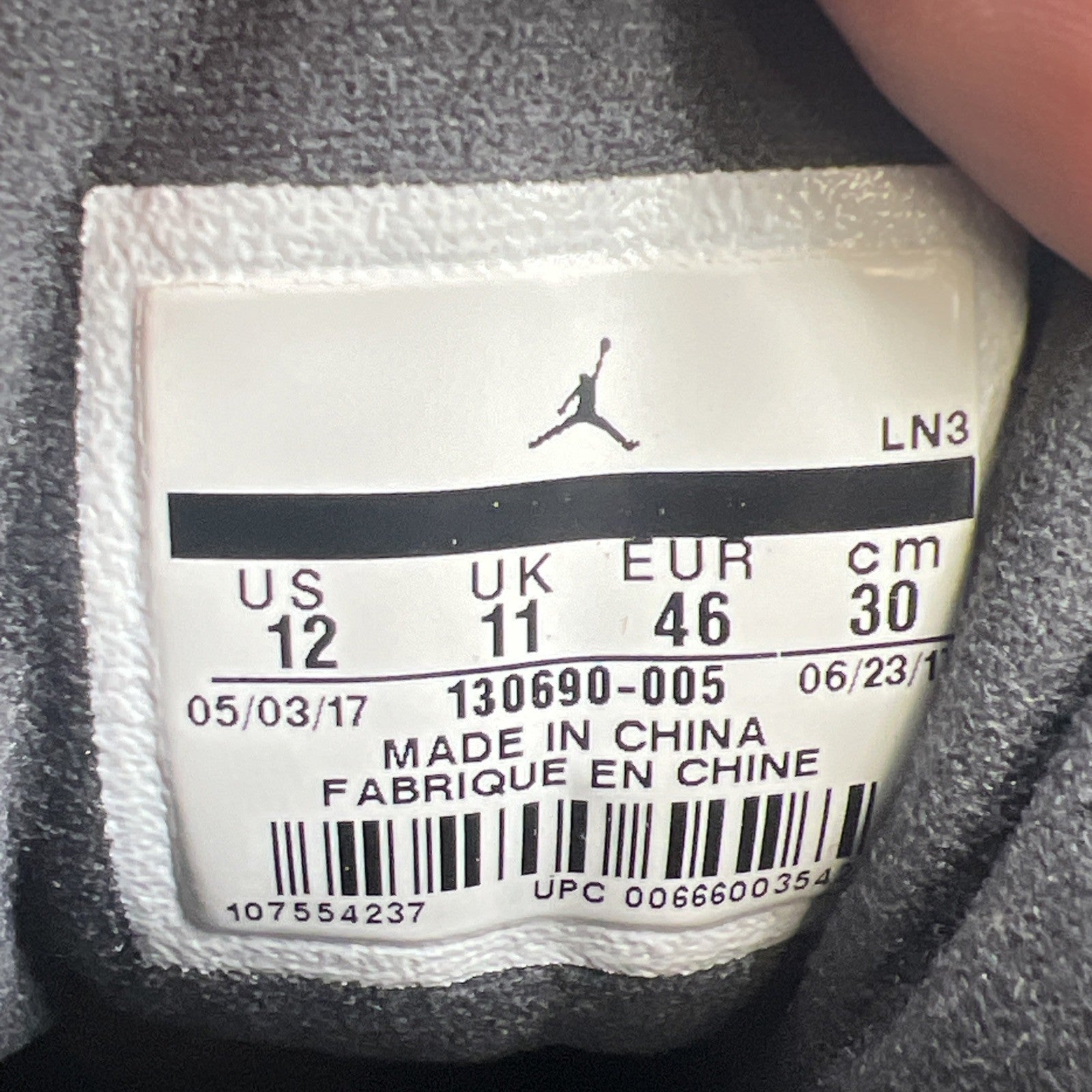 Size 12 - Air Jordan 12 Retro Dark Grey (130690-005)