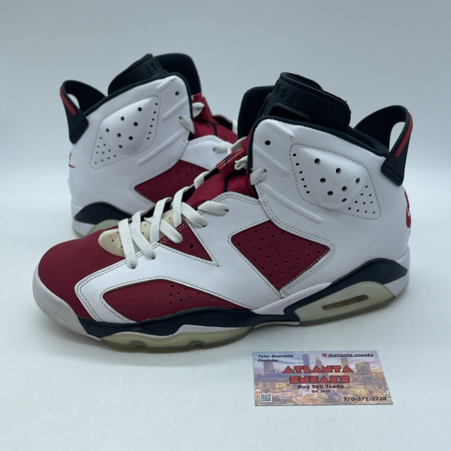 Size 10.5 - Jordan 6 Retro OG Mid Carmine White Black Suede (CT8529-106)
