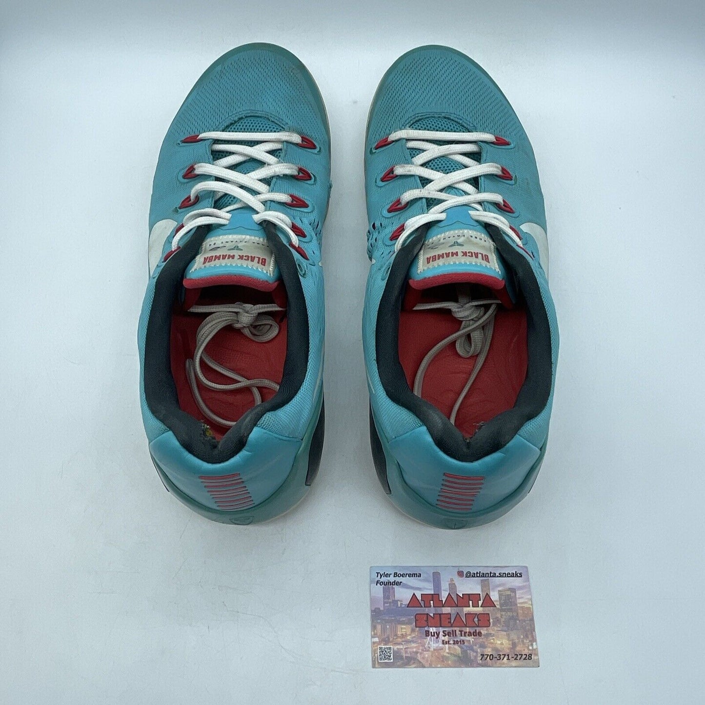 Size 13- Nike Kobe 9 EM Dusty Cactus Blue White Red Black (646701-316)