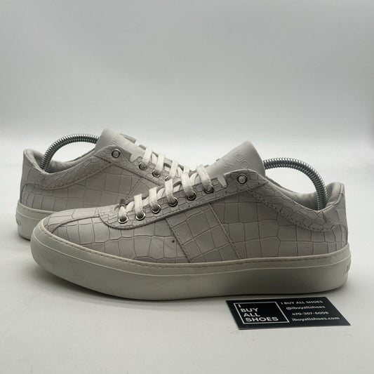 Size 9 - Jimmy Choo Portman White Leather Croc Sneakers Low