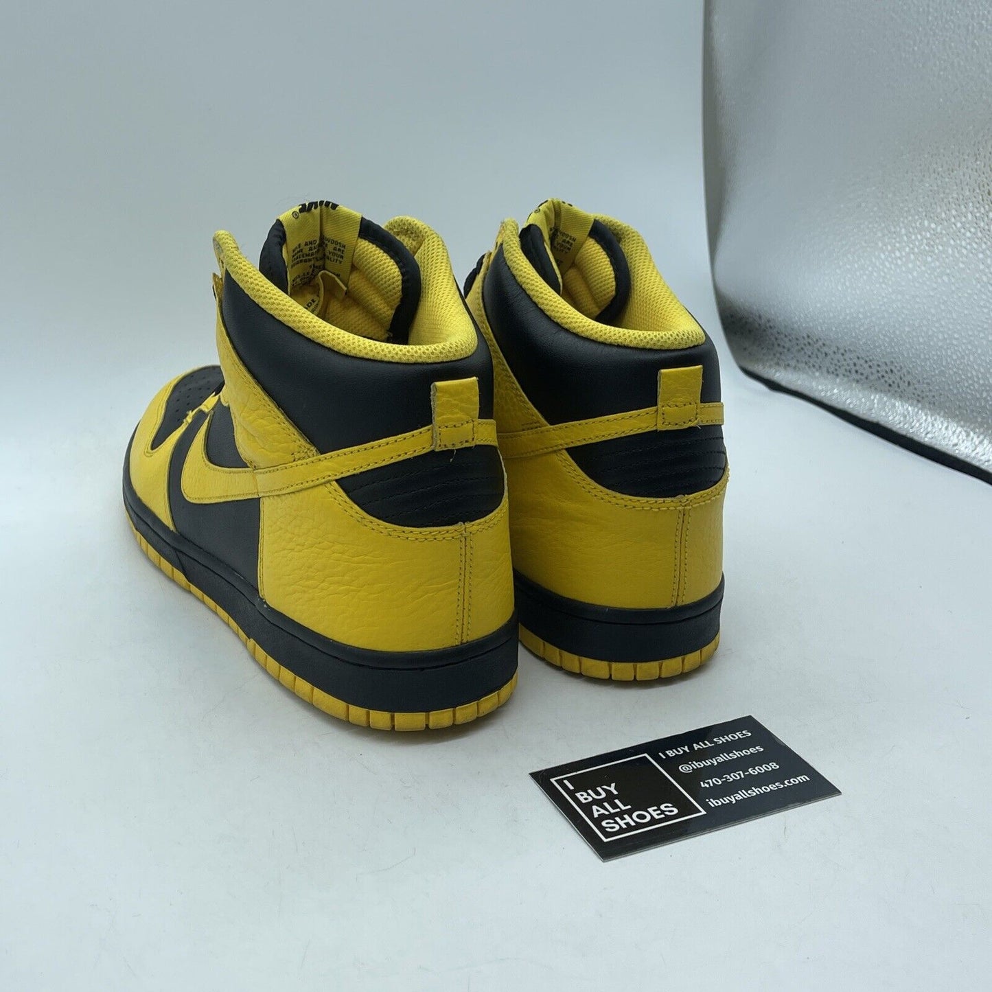 Size 10 - Nike Dunk High Black Varsity Maize Yellow Black Leather (317982-043)