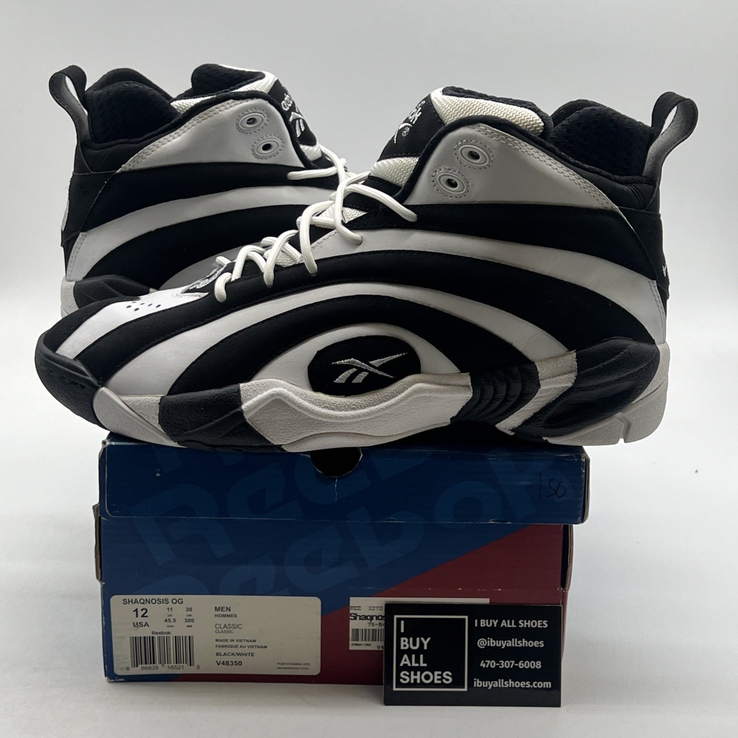 Size 12 - Reebok Shaqnosis OG Black White (V48350)