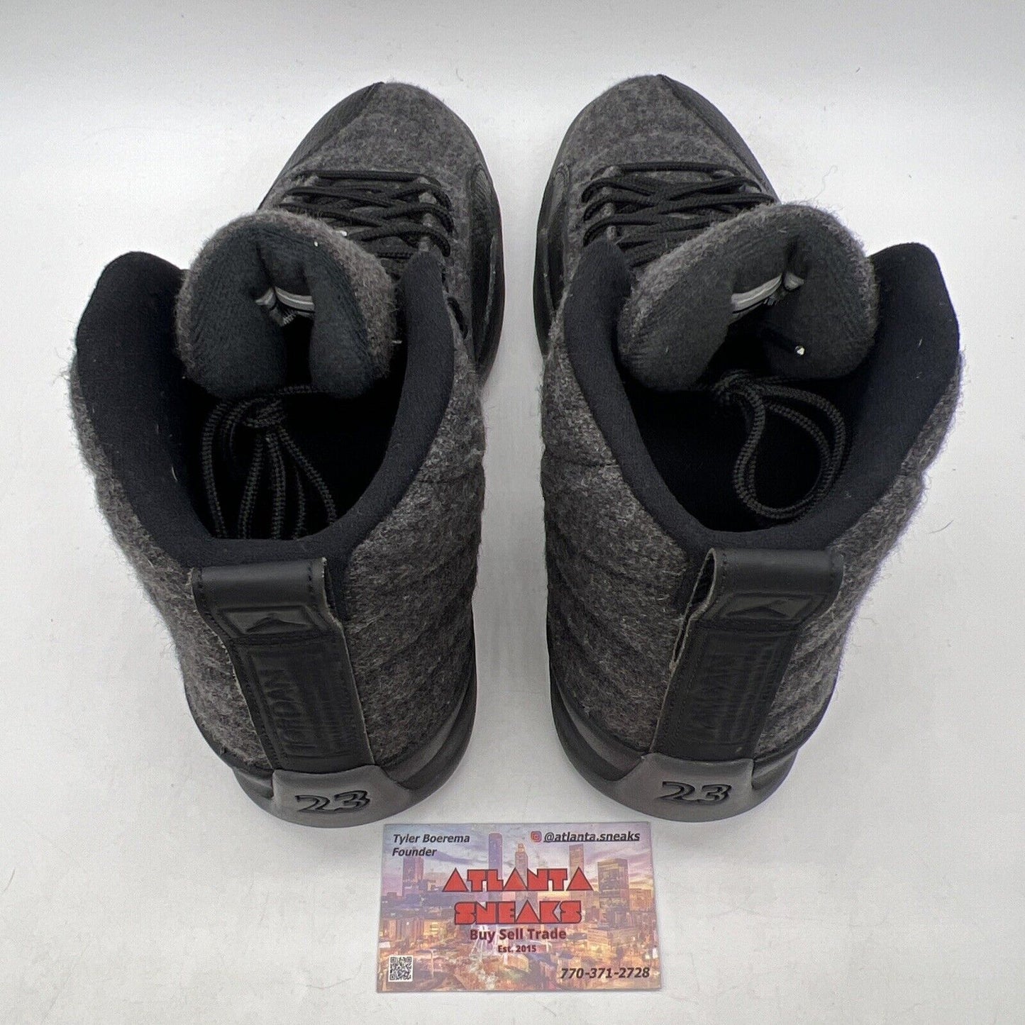 Size 11.5 - Air Jordan 12 Retro Wool Black Grey (852627-003)