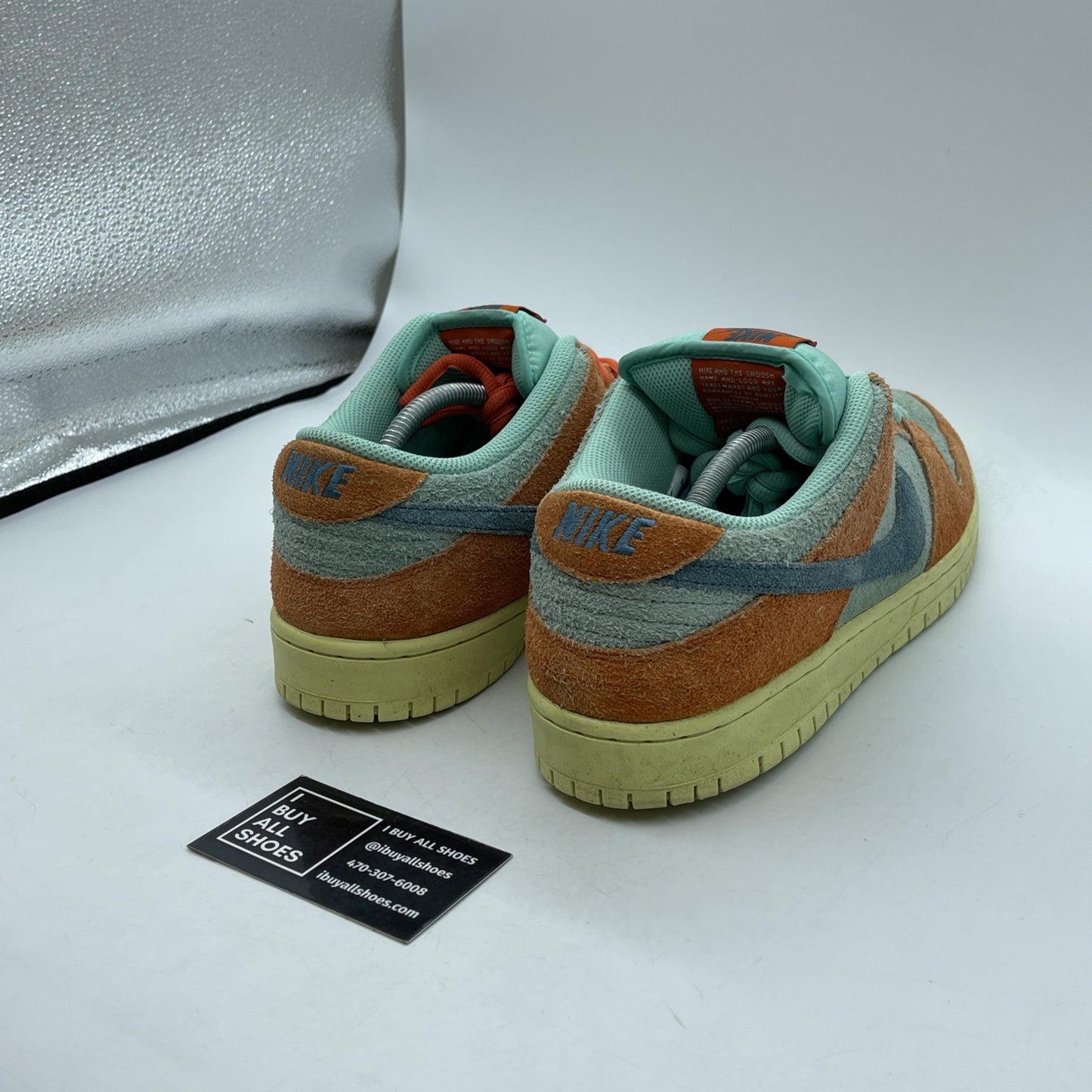 Size 12 - Nike Dunk SB Low Orange Emerald Rise Blue Orange Suede (DV5429-800)