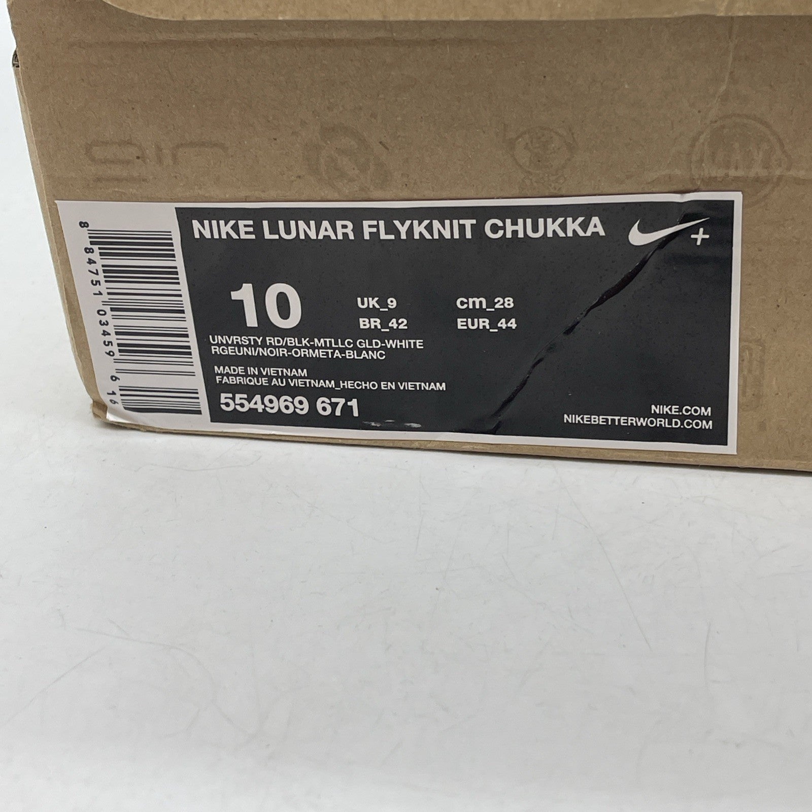 Size 10 - Nike Lunar Flyknit Chukka University Red (554969-671)