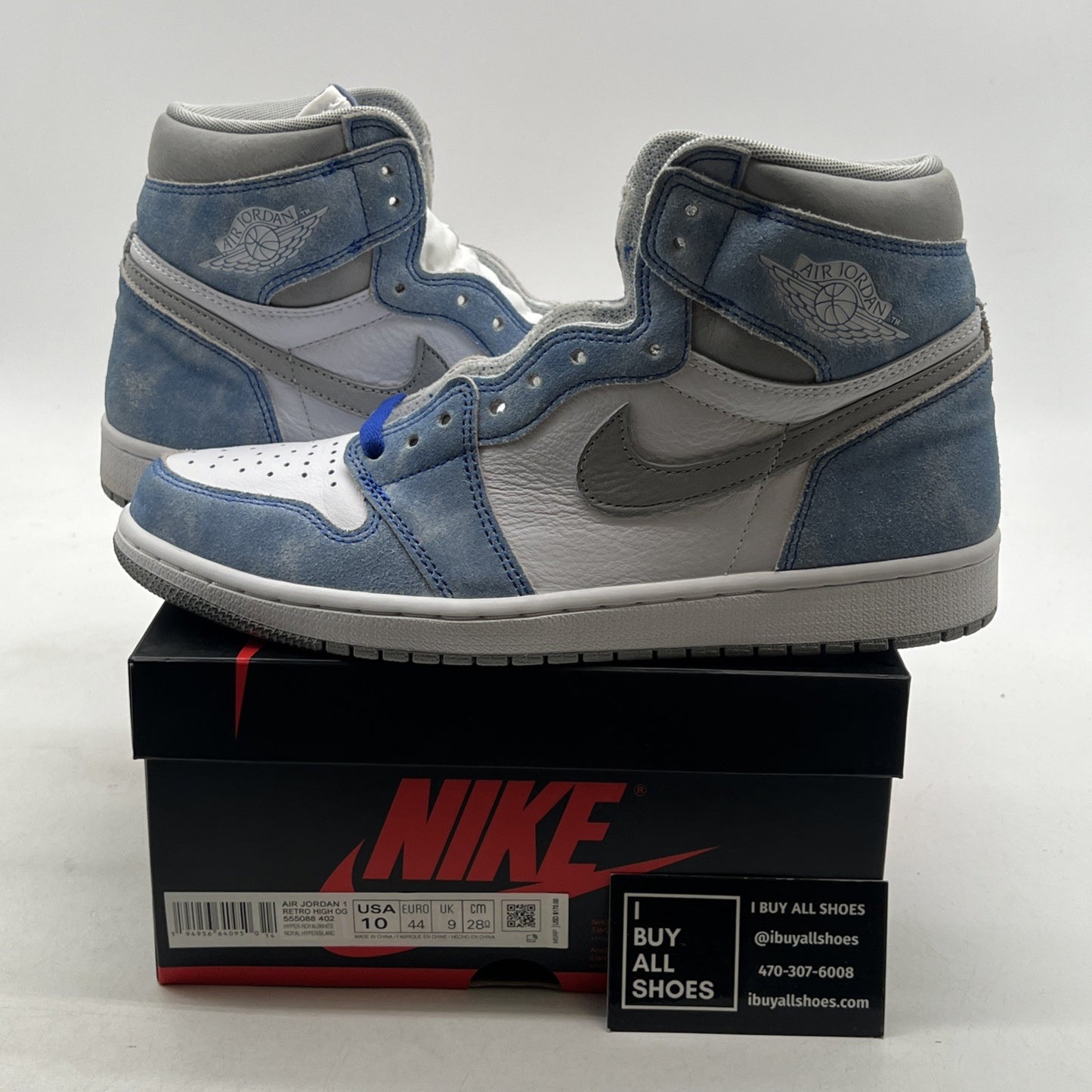 Size 10 - Air Jordan 1 Retro OG High Hyper Royal (555088-402)