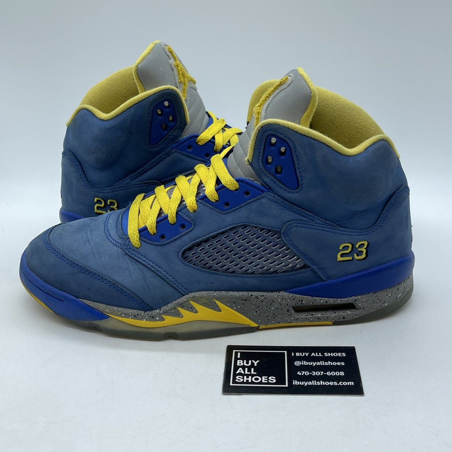 Size 11 - Air Jordan 5 Retro Laney Blue Black Yellow Suede (CD2720-400)