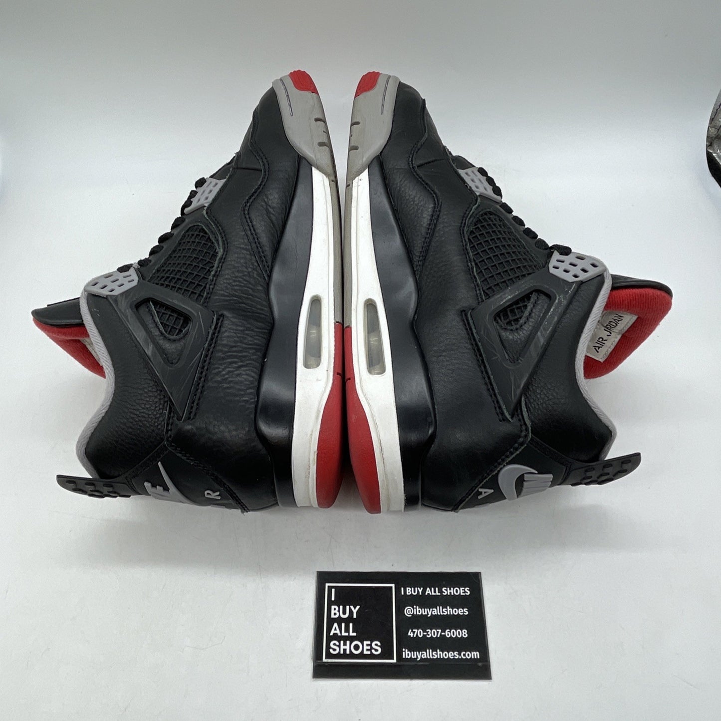Size 9 - Air Jordan 4 Retro Bred Reimagined Black Grey Leather (FV5029-006)