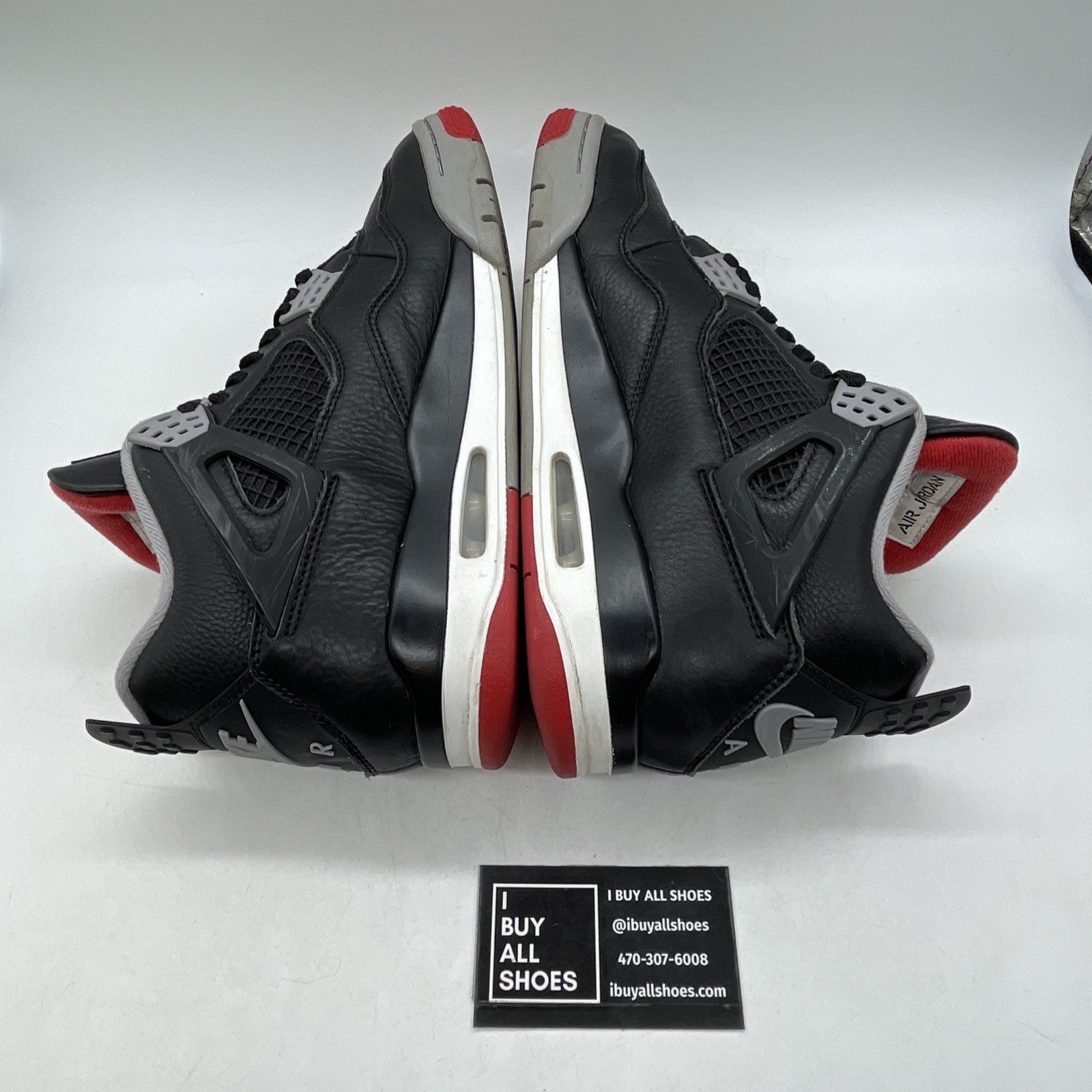 Size 9 - Air Jordan 4 Retro Bred Reimagined Black Grey Leather (FV5029-006)