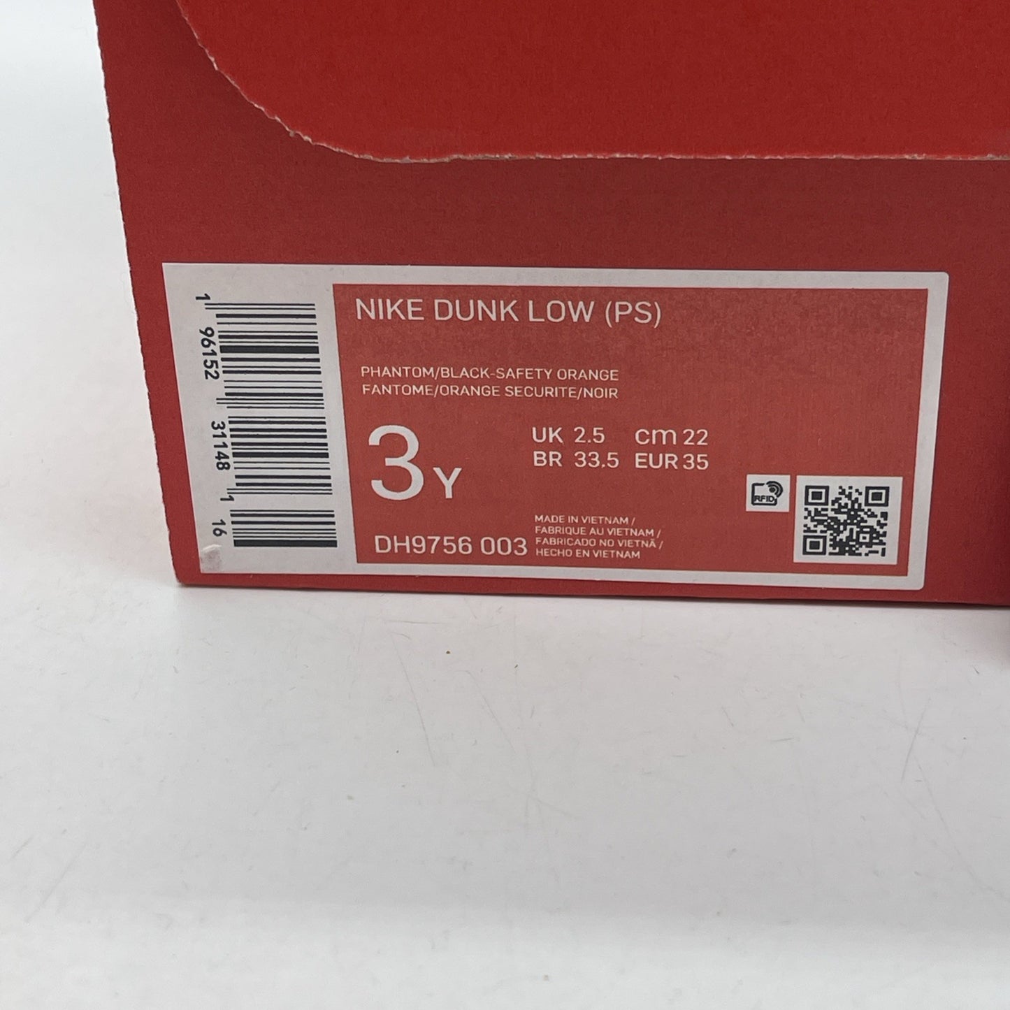 Size 3Y (PS) - Nike Dunk Low Halloween  Orange White Black (DH9756-003)