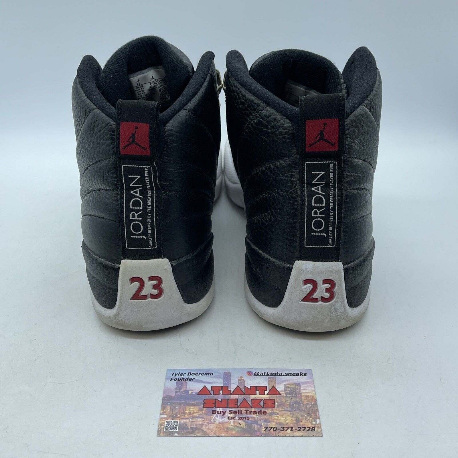 Size 11 - Jordan 12 Retro Mid Playoff Black Grey White Red Leather (CT8013-006)