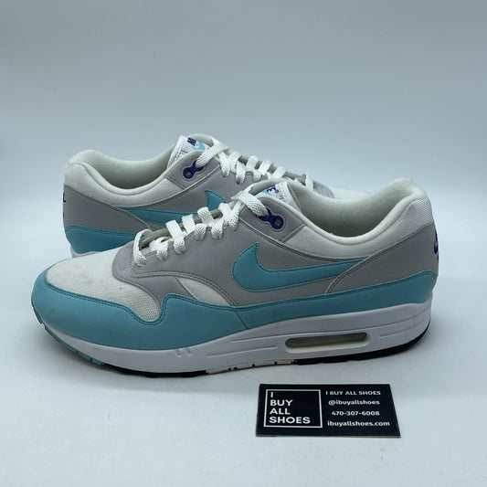 Size 11.5 - Nike Air Max 1 OG Anniversary Aqua Grey White Suede (908375-105)