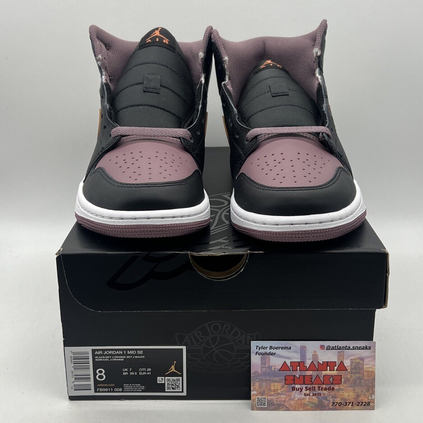 Size 8 - Air Jordan 1 SE Black Sky J Mauve White Leather (FB9911-008)