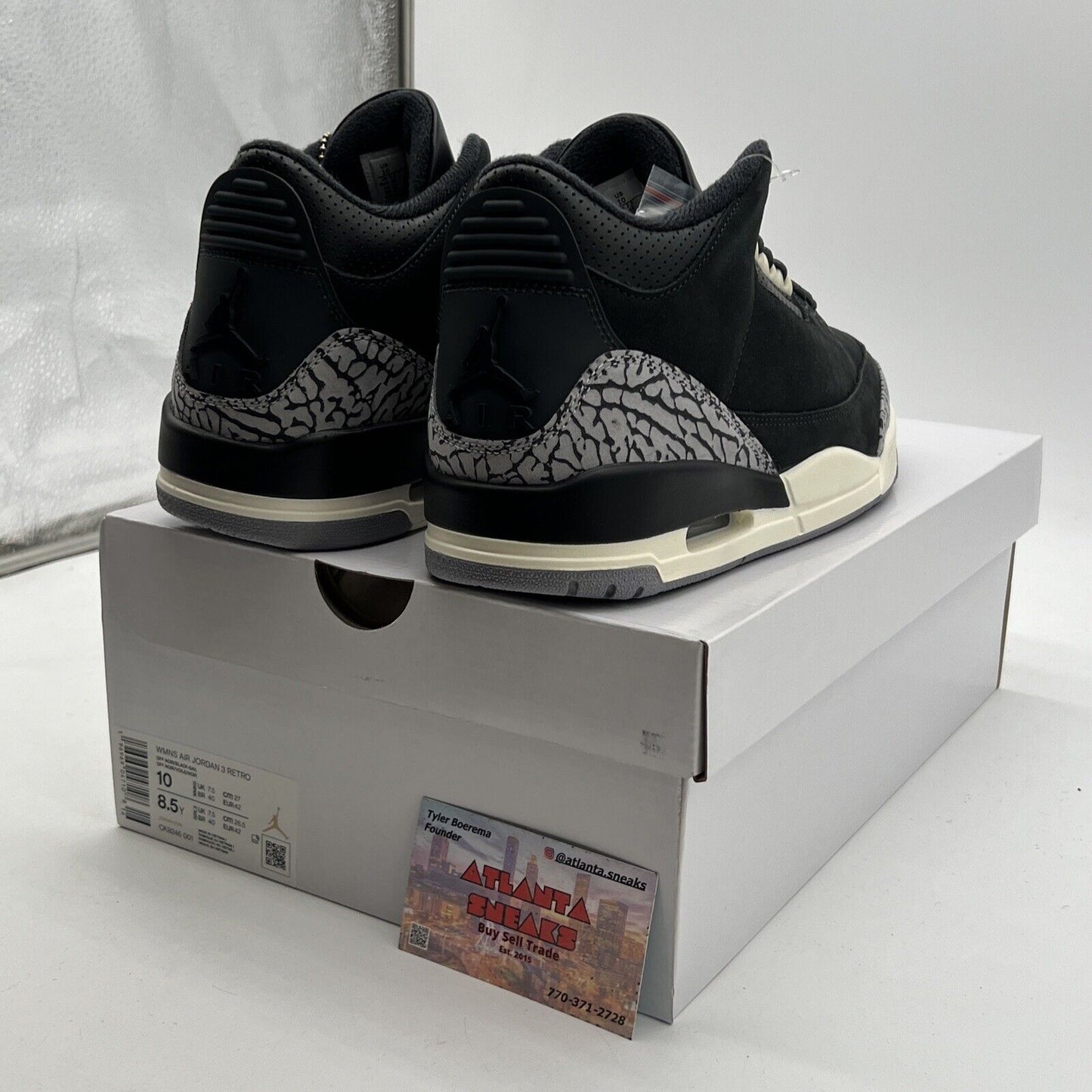 Size 10W - Air Jordan 3 Retro Off Noir Sail Black (CK9246-001)