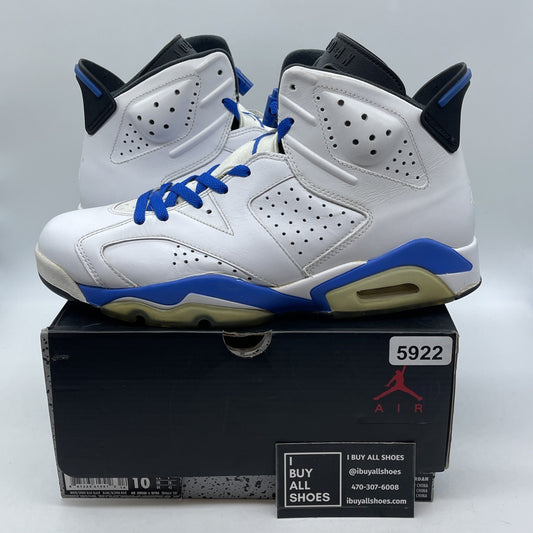 Size 10 - Air Jordan 6 Retro 2014 Sport Blue White Leather (384664-107)