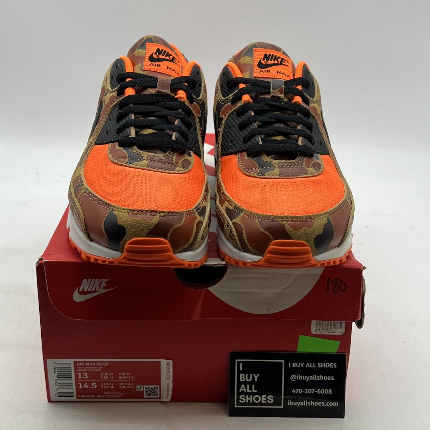 Size 13 - Nike Air Max 90 Orange Camo (CW4039-800)