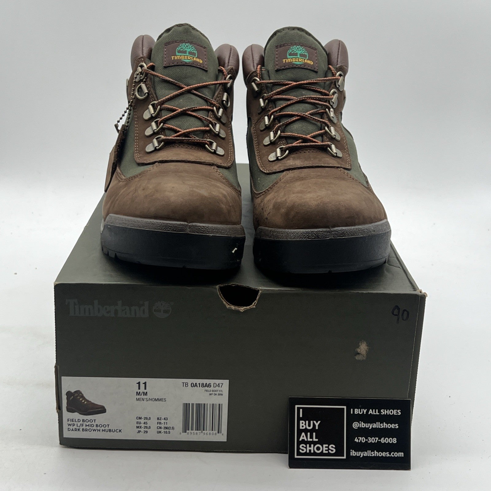 Size 11 - Men's Timberland Field Waterproof Mid Boots TB-0A18A6-D47 Brown Nubuck
