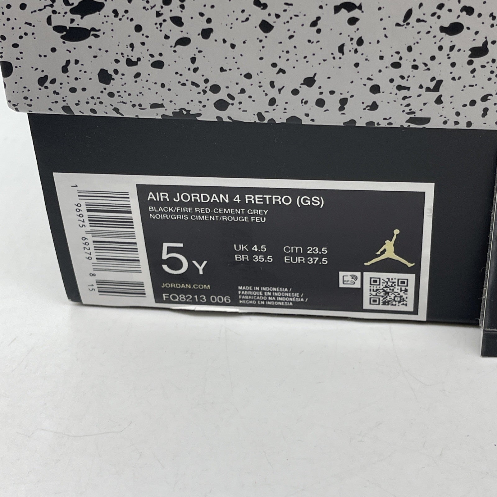 Size 5Y - Air Jordan 4 Retro Bred Reimagined Black Red Leather (FQ8213-006)