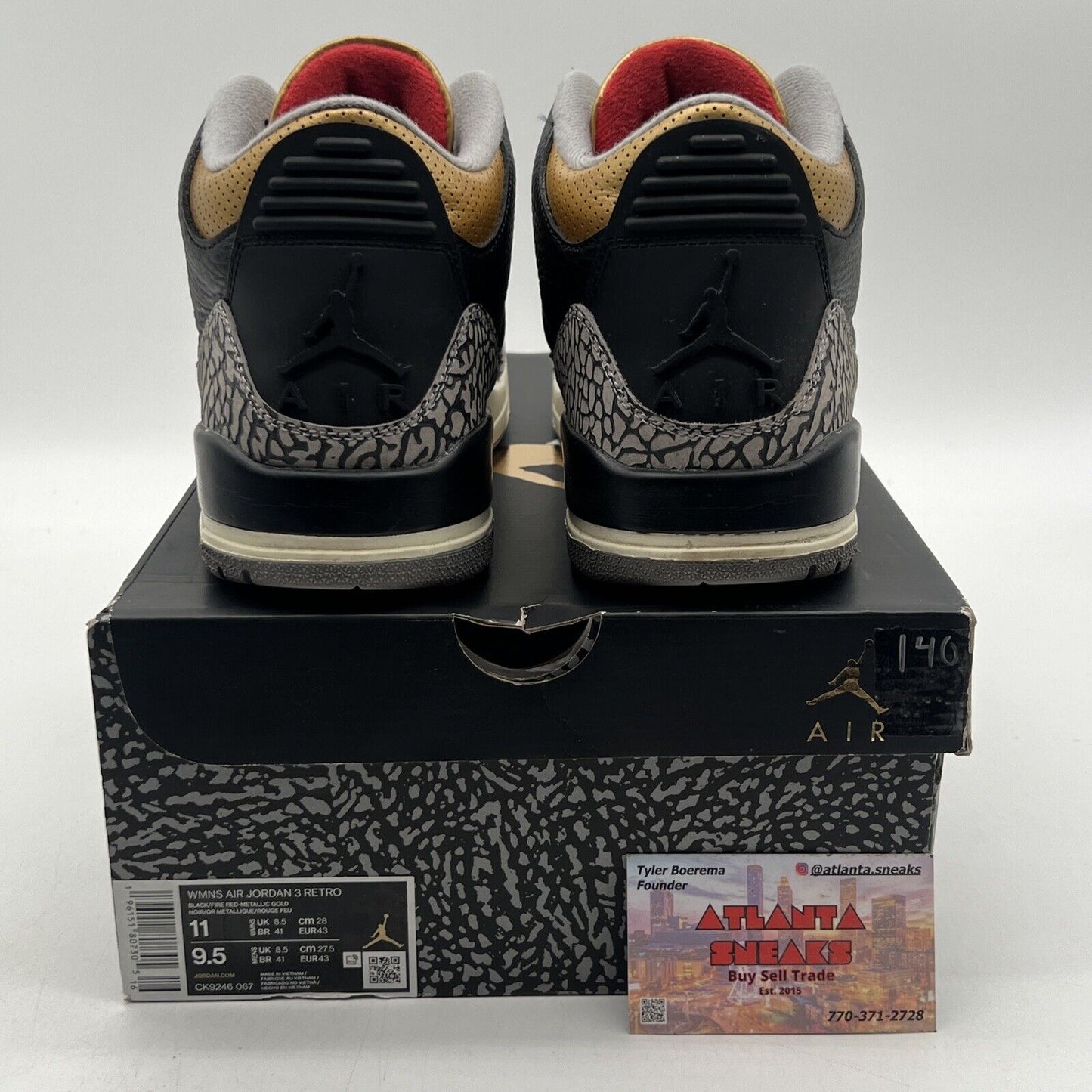 Size 11 - Jordan 3 Retro Mid Black Gold W White Red (CK9246-067)