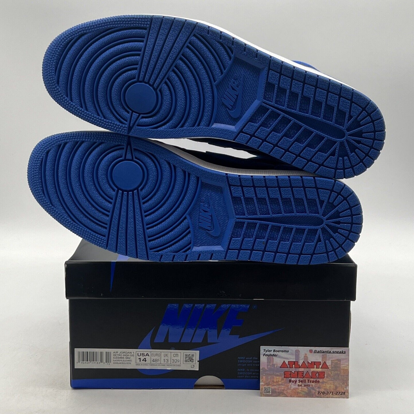 Size 14 - Jordan 1 Retro OG High Royal Reimagined Black White (DZ5485-042)