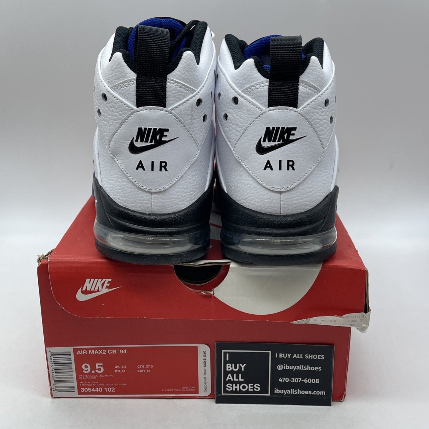 Size 9.5 - Nike Air Max 2 CB 94 2015 Old Royal (305440-102)