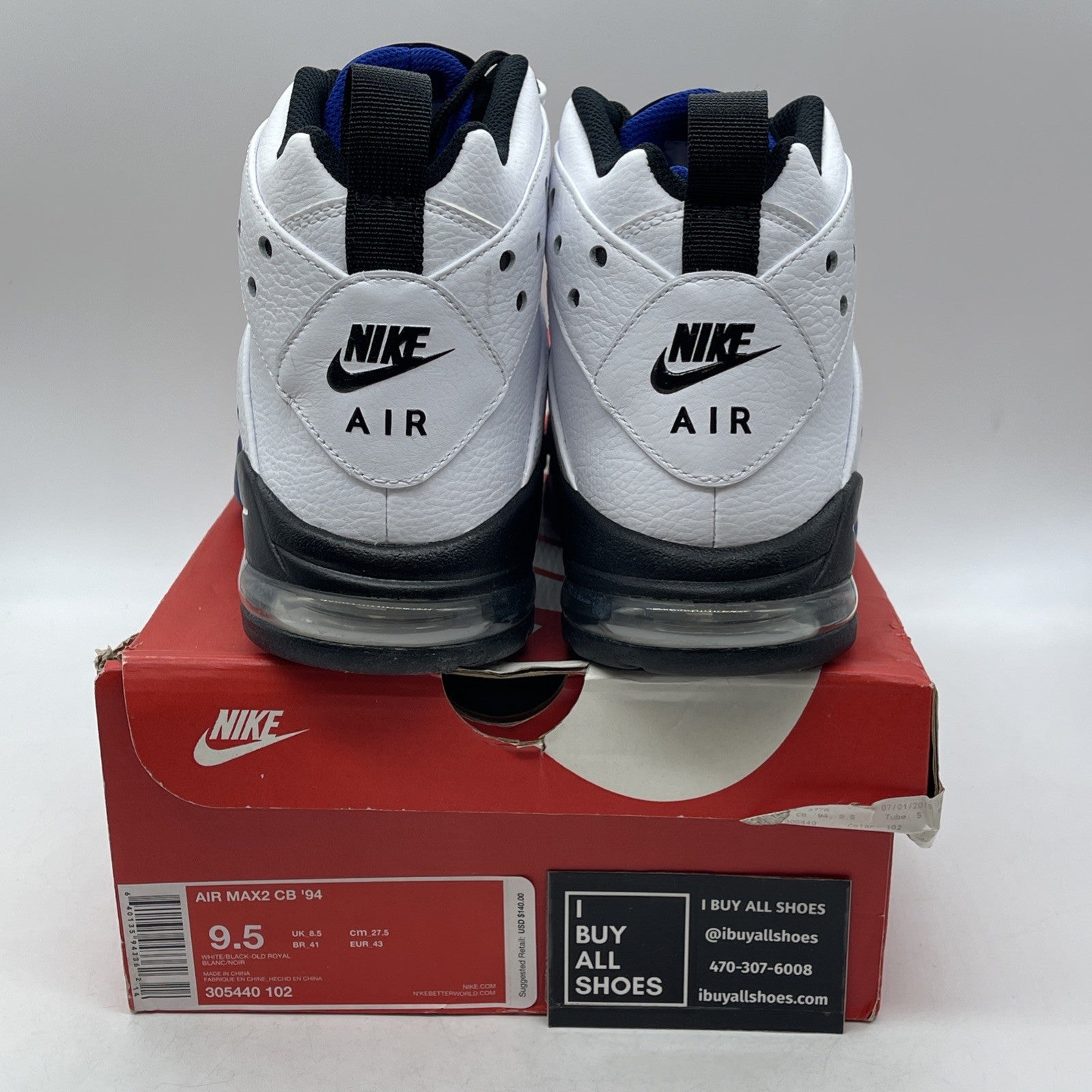 Size 9.5 - Nike Air Max 2 CB 94 2015 Old Royal (305440-102)