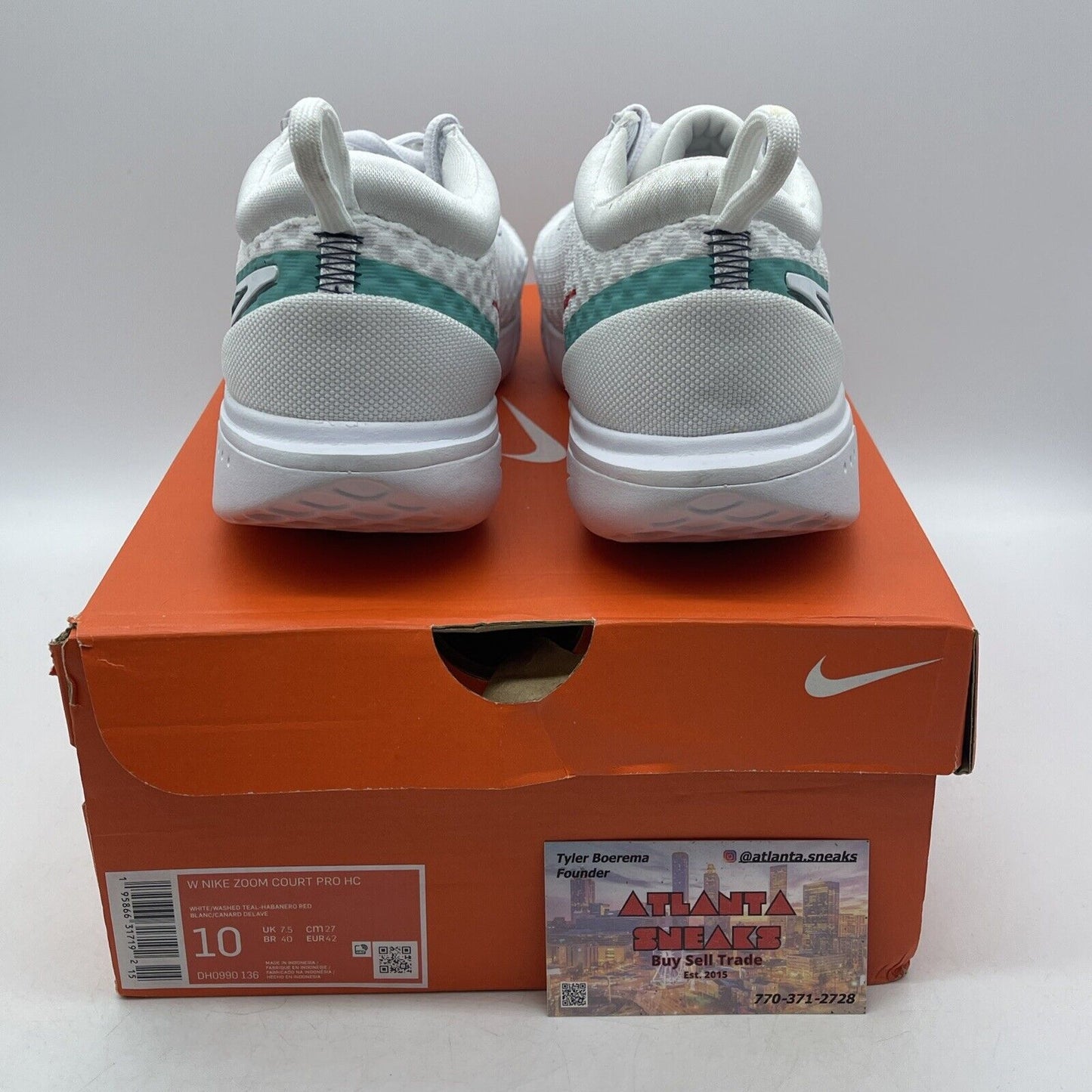 Size 10W - NikeCourt Zoom Pro White Washed Teal Blue Red Suede (DH0990-136)