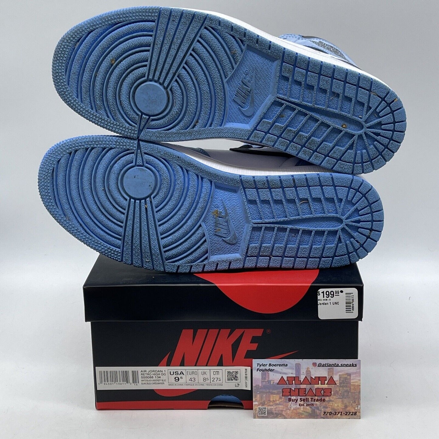 Size 9.5 - Jordan 1 Retro OG High University Blue White Black (555088-134)