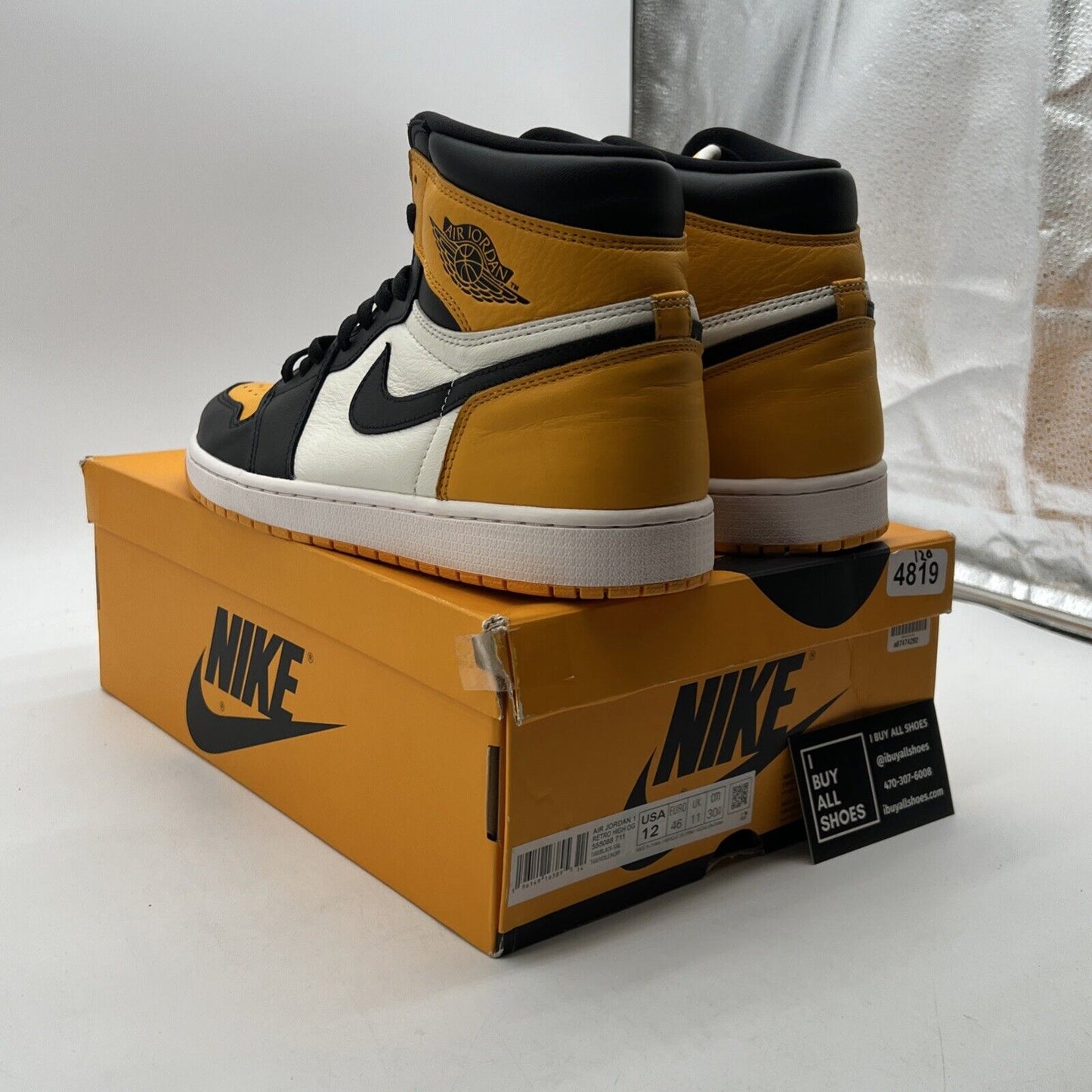 Size 12 - Air Jordan 1 Retro OG High Yellow Toe (555088-711)