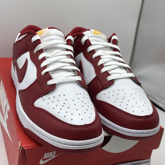 Size 12 - Nike Dunk Low Gym Red USC Yellow Burnet College Leather Ds New Rare Og