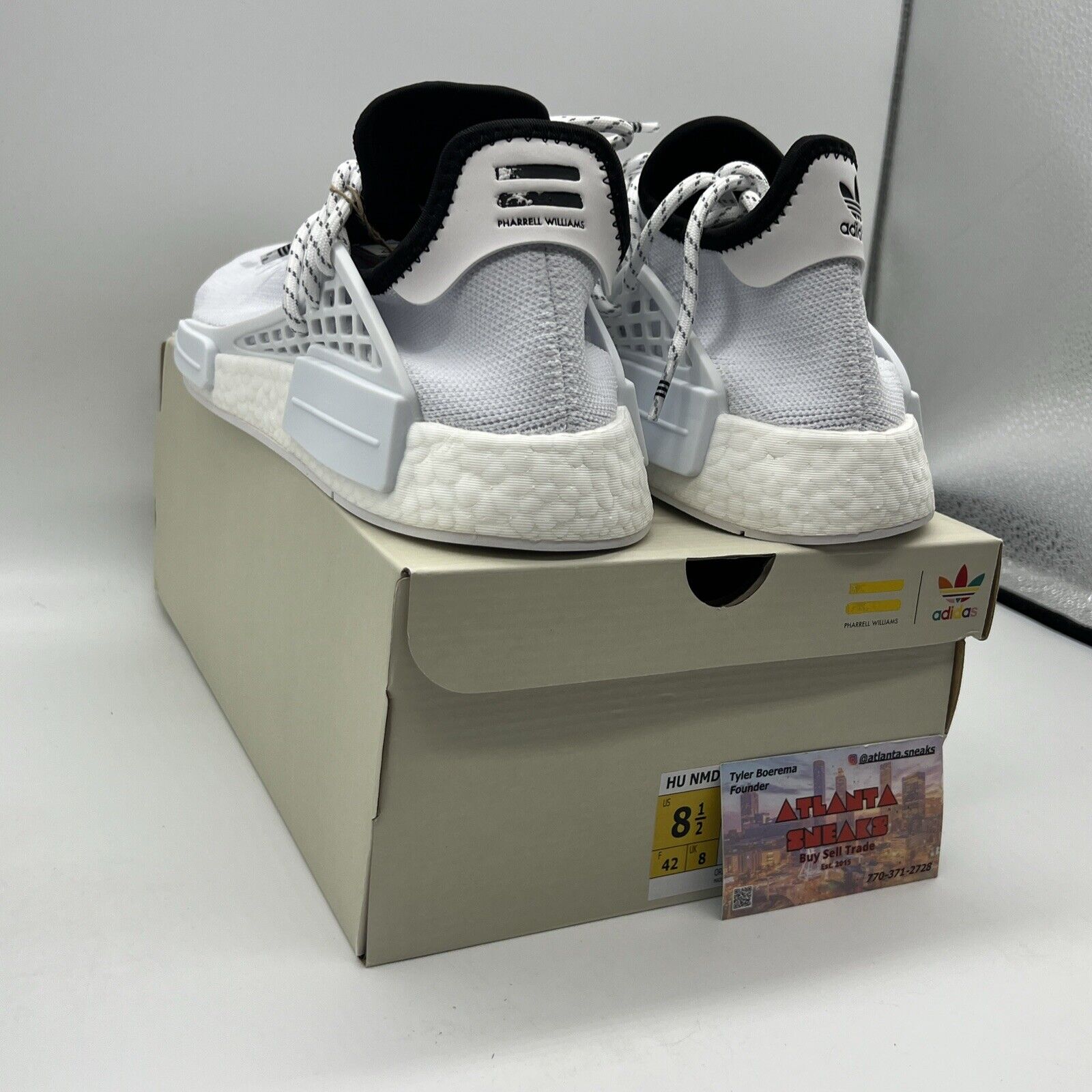 Size 8.5 - adidas Pharrell x NMD Human Race Core White Black Brand New Og All DS