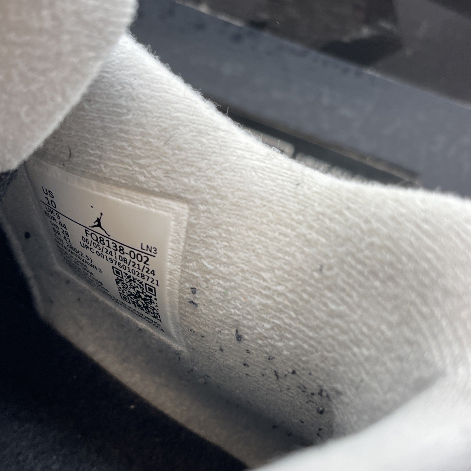 Size 10 - Air Jordan 4 Retro 2024 Fear Black White Suede (FQ8138-002)