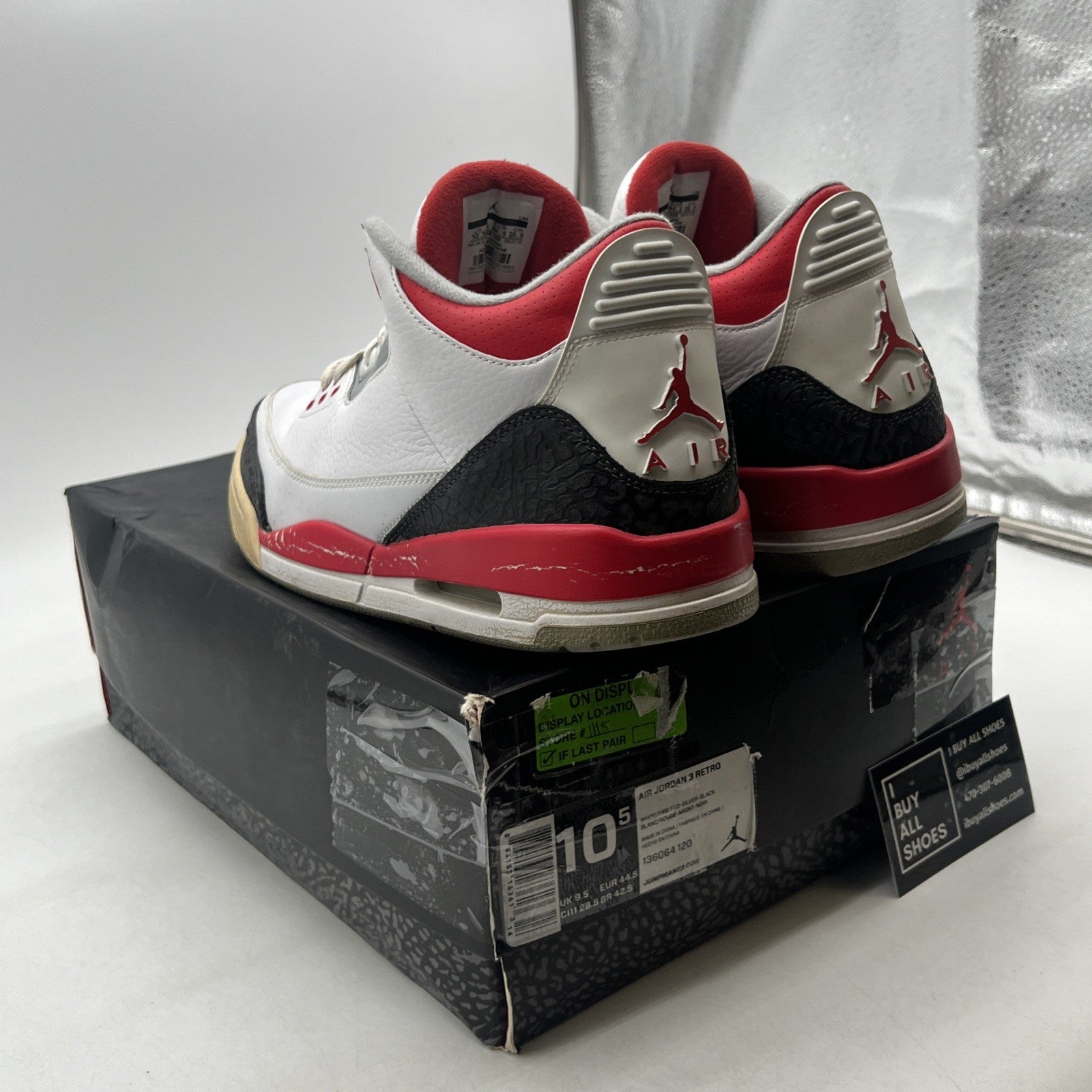 Size 10.5 - Air Jordan 3 Retro 2013 Fire Red (136064-120)