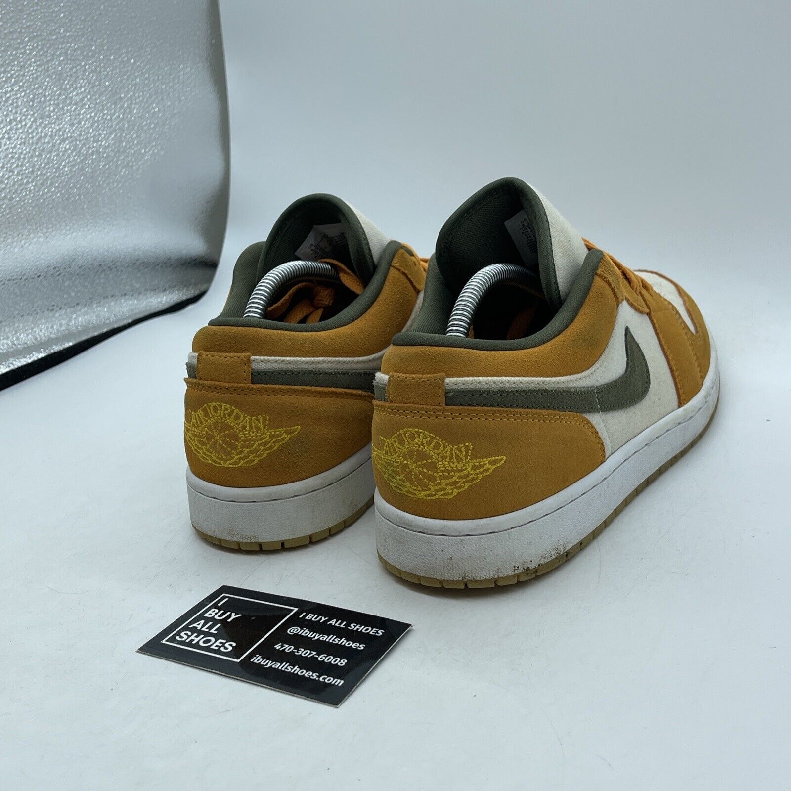 Size 9.5 - Air Jordan 1 SE Low Light Curry Yellow Green Suede (DH6931-102)