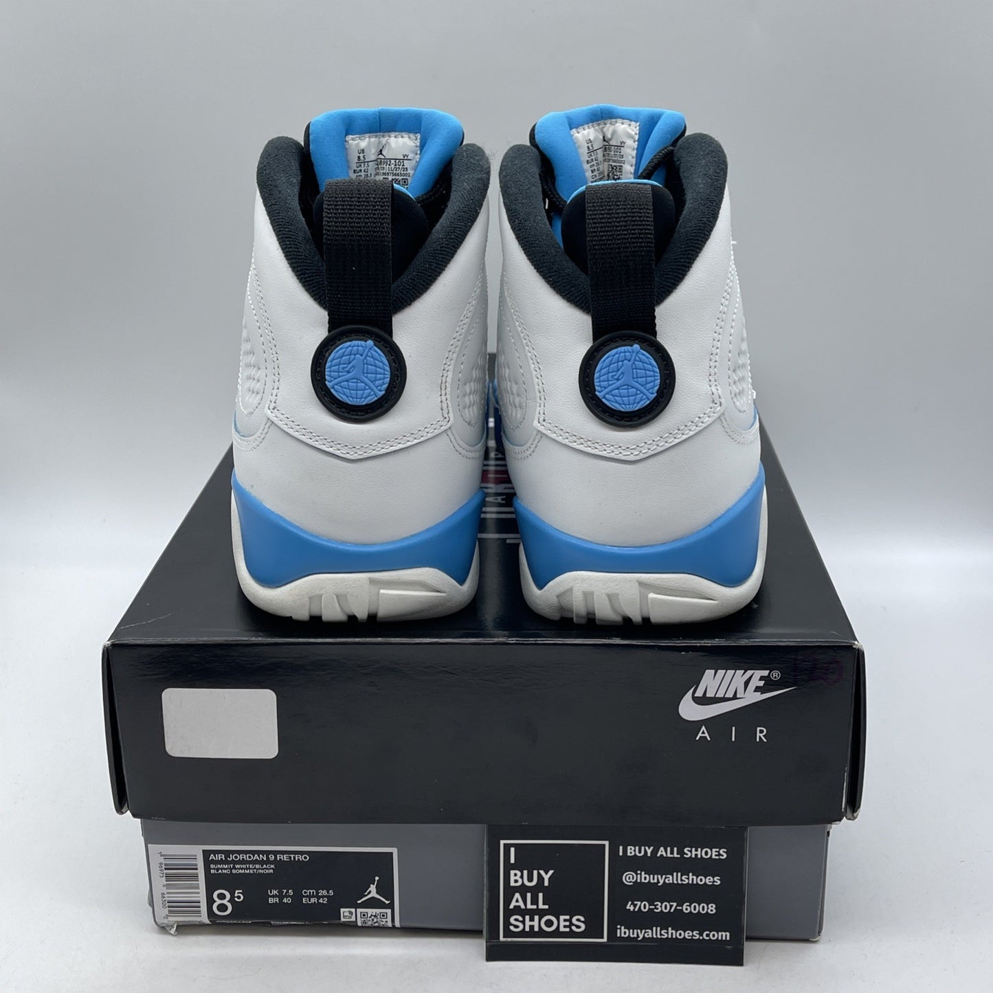 Size 8.5 - Air Jordan 9 Retro 2024 Powder Blue (FQ8992-101)