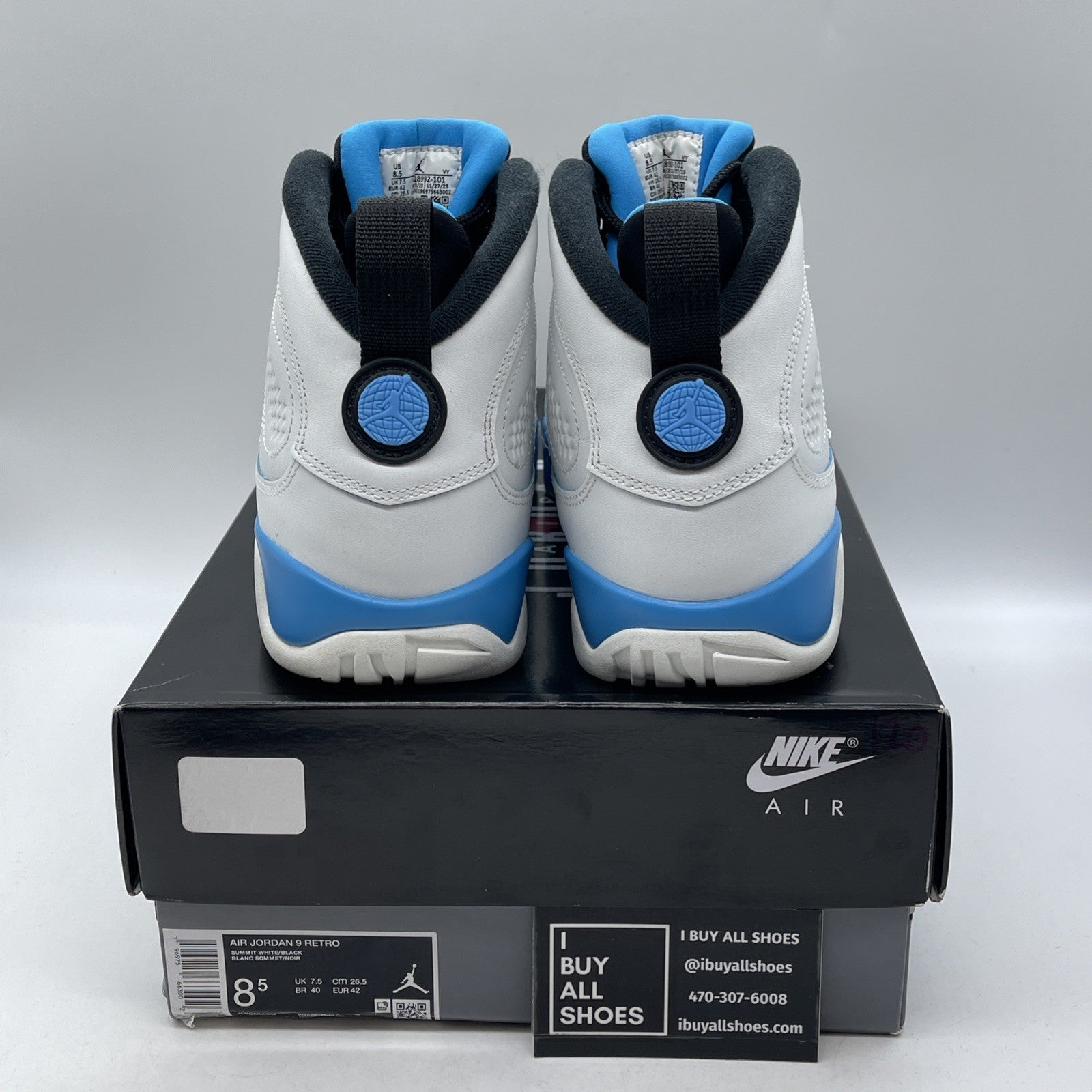 Size 8.5 - Air Jordan 9 Retro 2024 Powder Blue (FQ8992-101)