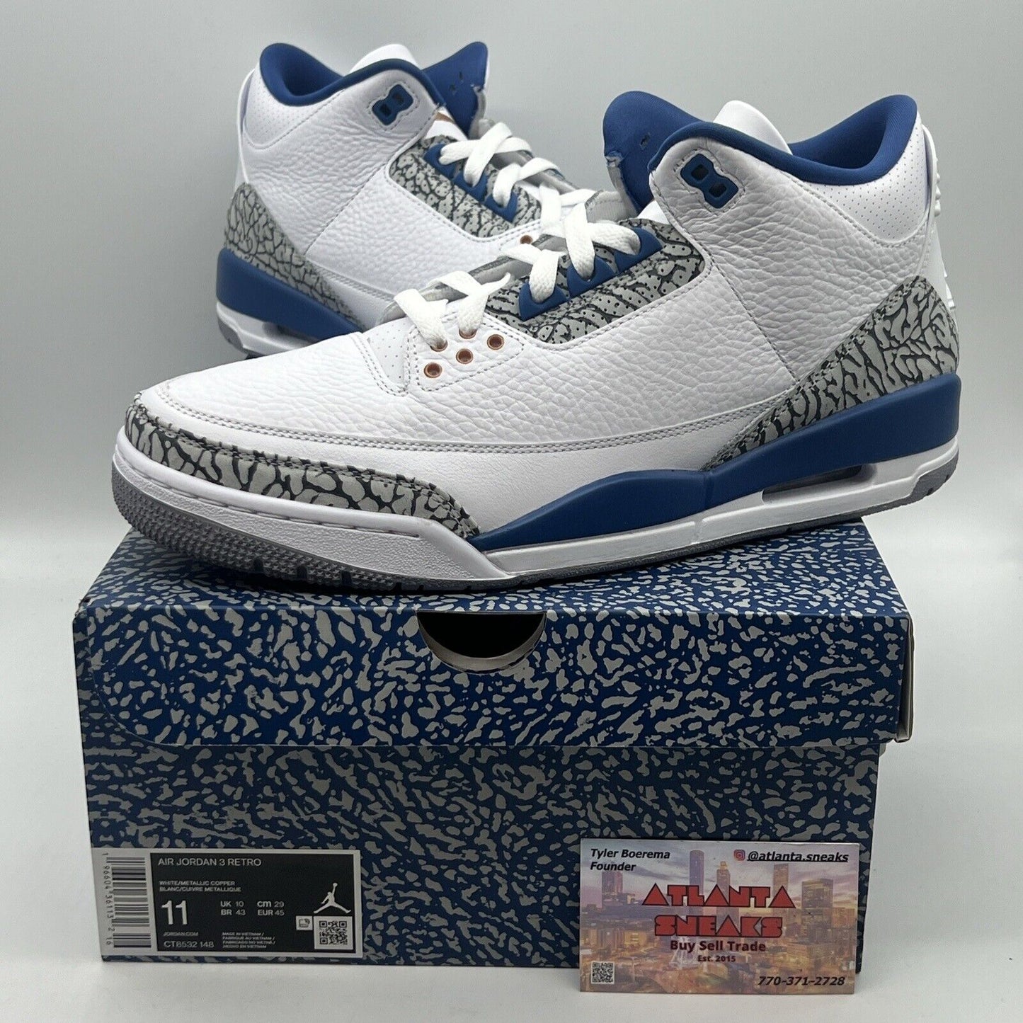 Size 11 - Jordan 3 Retro Mid Washington Wizards Brand New Og All White