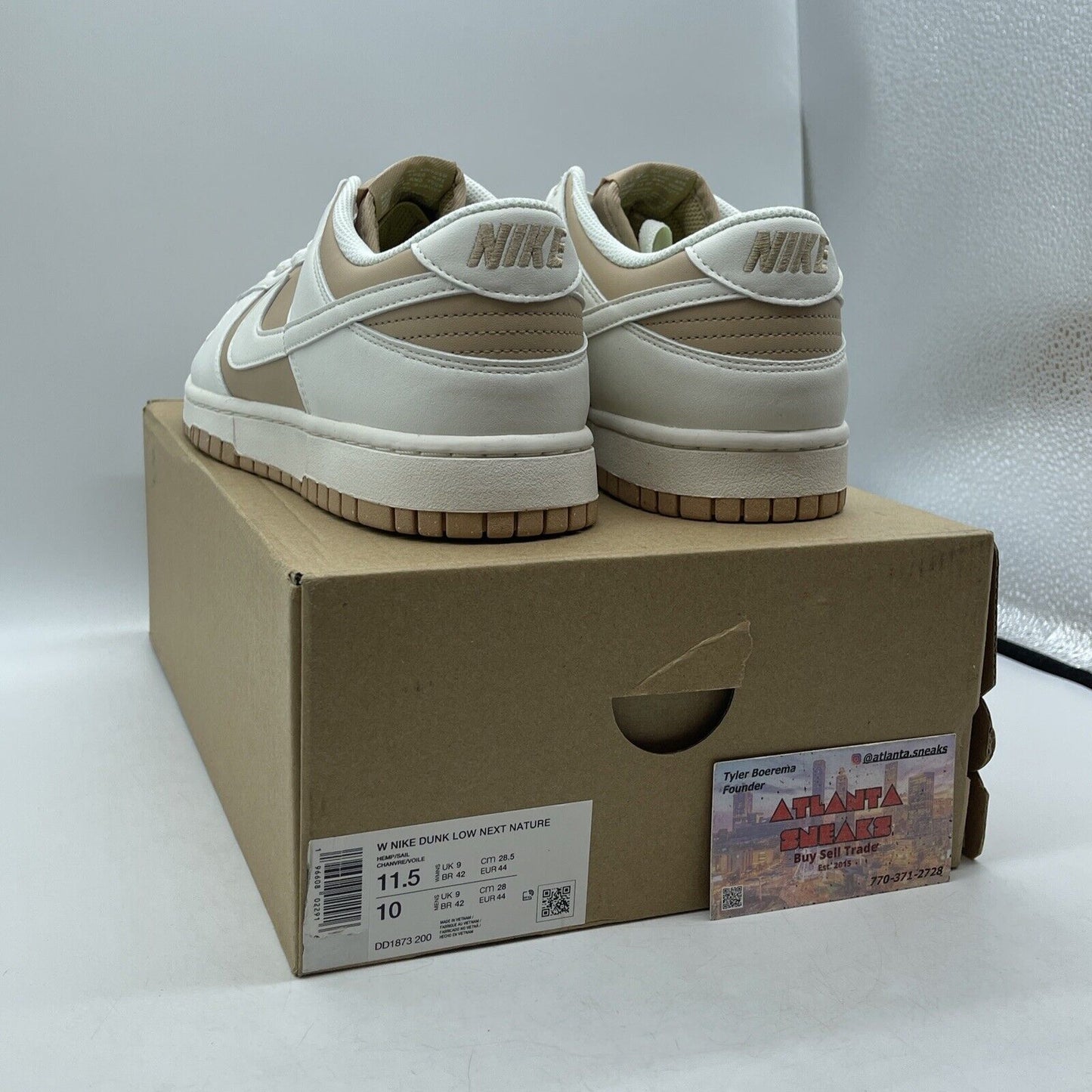 Size 11.5W - Nike Dunk Next Nature Low Hemp Brown White Leather (DD1873-200)