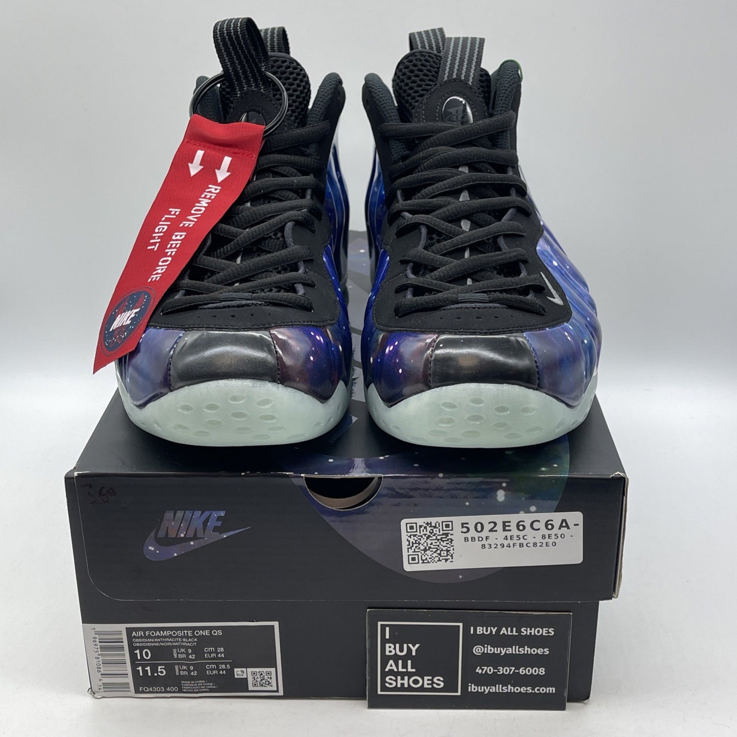 Size 10 - Nike Air Foamposite One 2025 Galaxy Black Purple Blue (FQ4303-400)