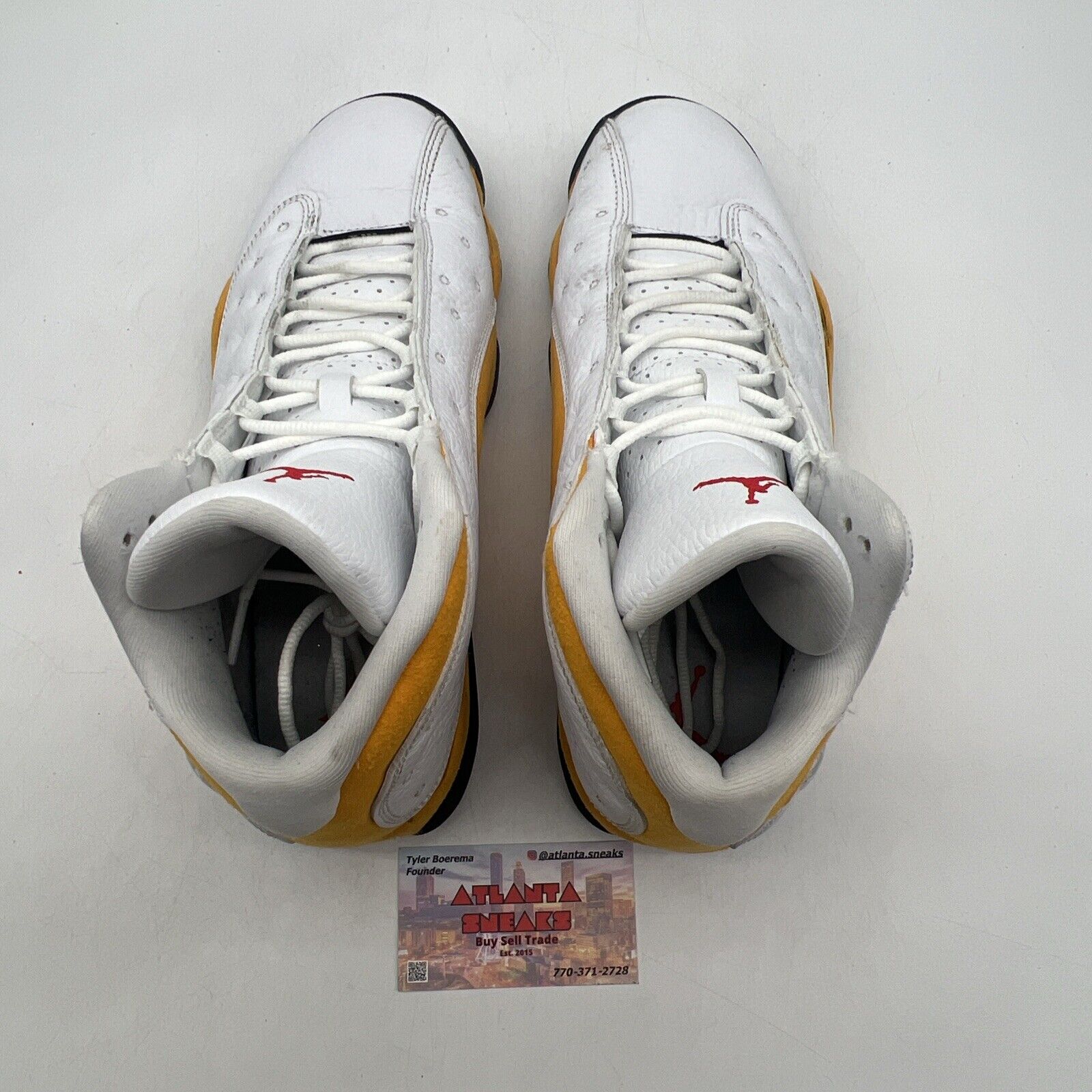 Size 9.5 - Jordan 13 Del Sol 2022 White Black Yellow Leather (414571-167)