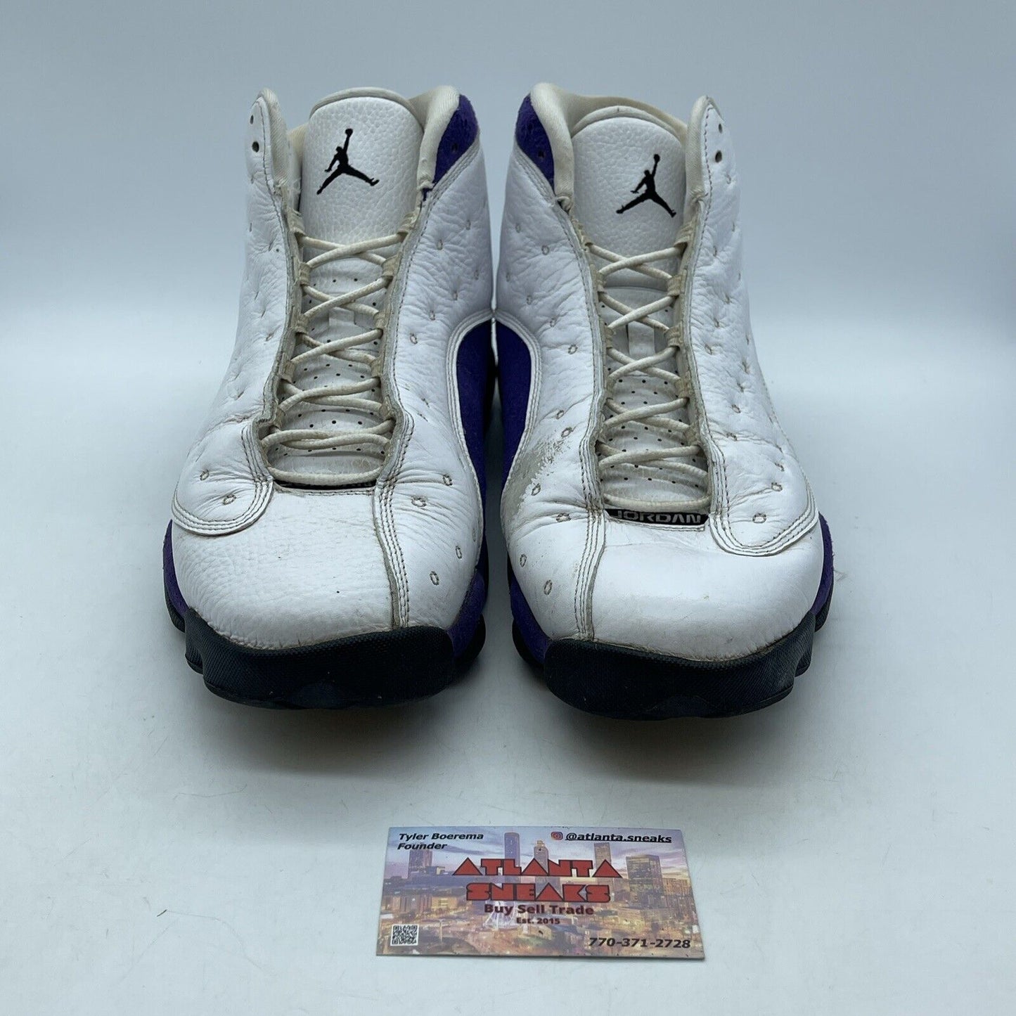 Size 13 - Air Jordan 13 Retro Lakers Purple White Suede Leather (414571-105)
