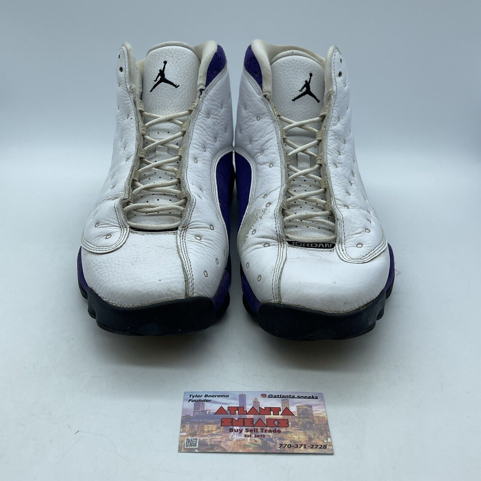Size 13 - Air Jordan 13 Retro Lakers Purple White Suede Leather (414571-105)