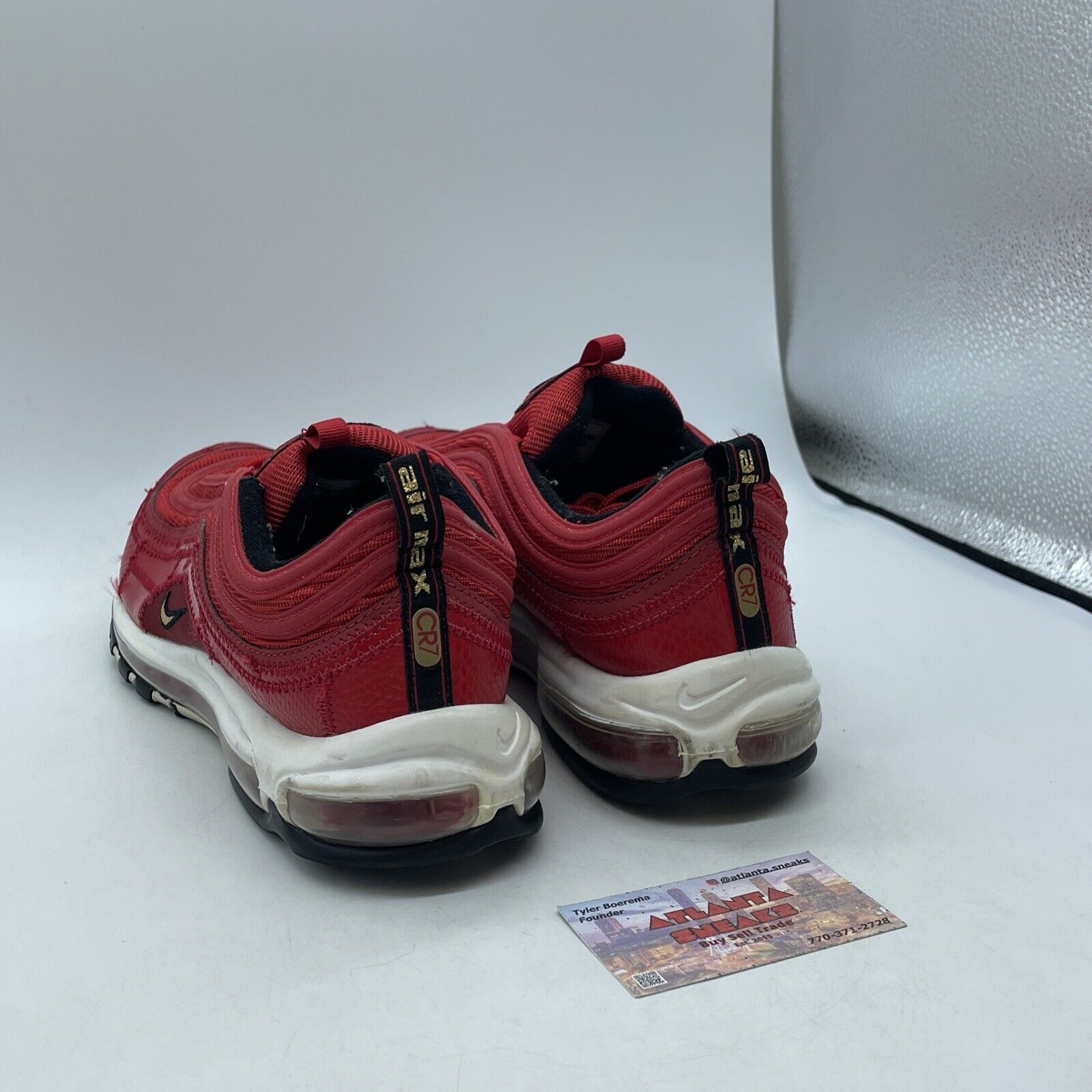 Size 12 - Nike CR7 x Air Max 97 Portugal Patchwork Red Leather Suede (AQ0655-600