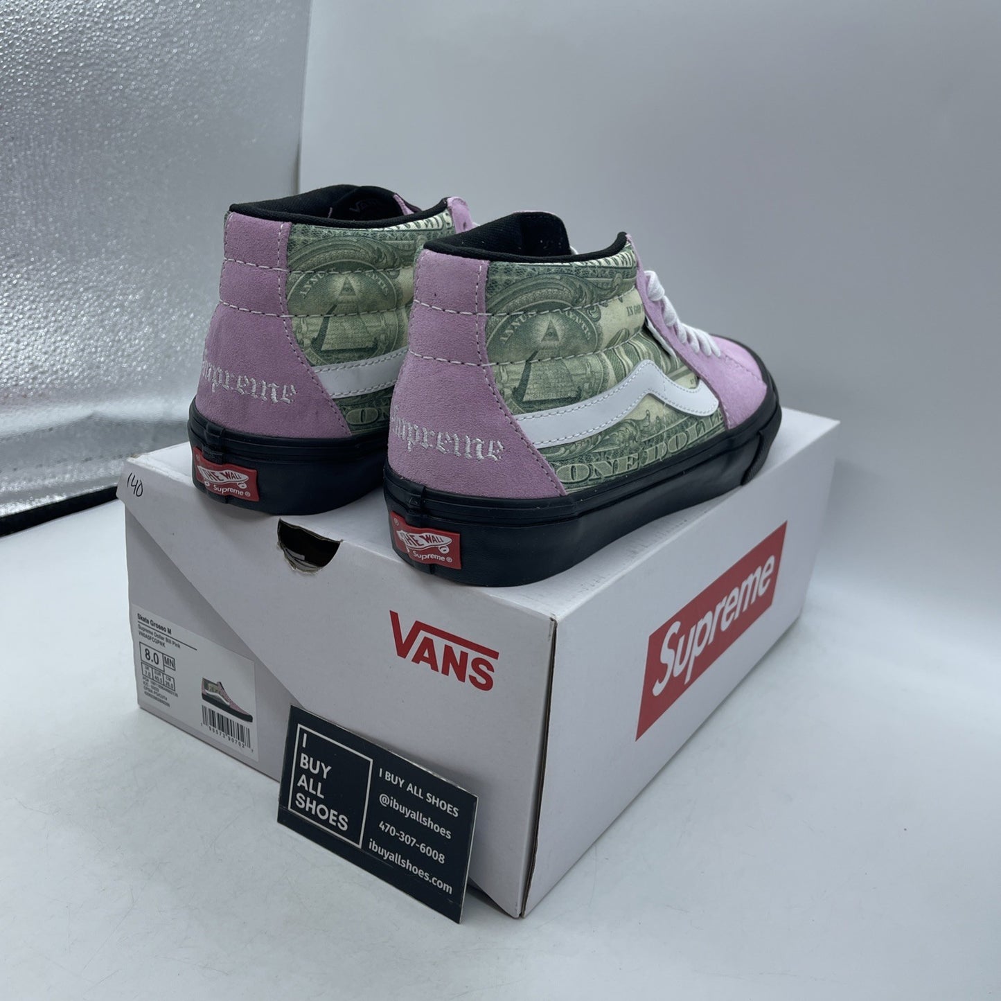 Size 8 - SUP-VANS-23SS-SGM-P Supreme × Vans Doller Skate Grosso Mid Pink