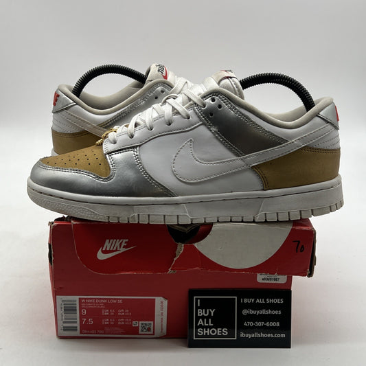 Size 9 - Nike Dunk SE Low Silver Gold Metallic W (DH4403-700)