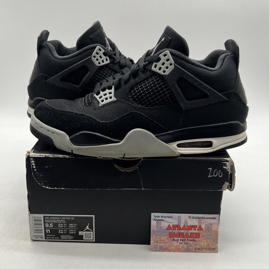 Size 9.5 - Jordan 4 Retro SE Mid Black Canvas (DH7138-006)